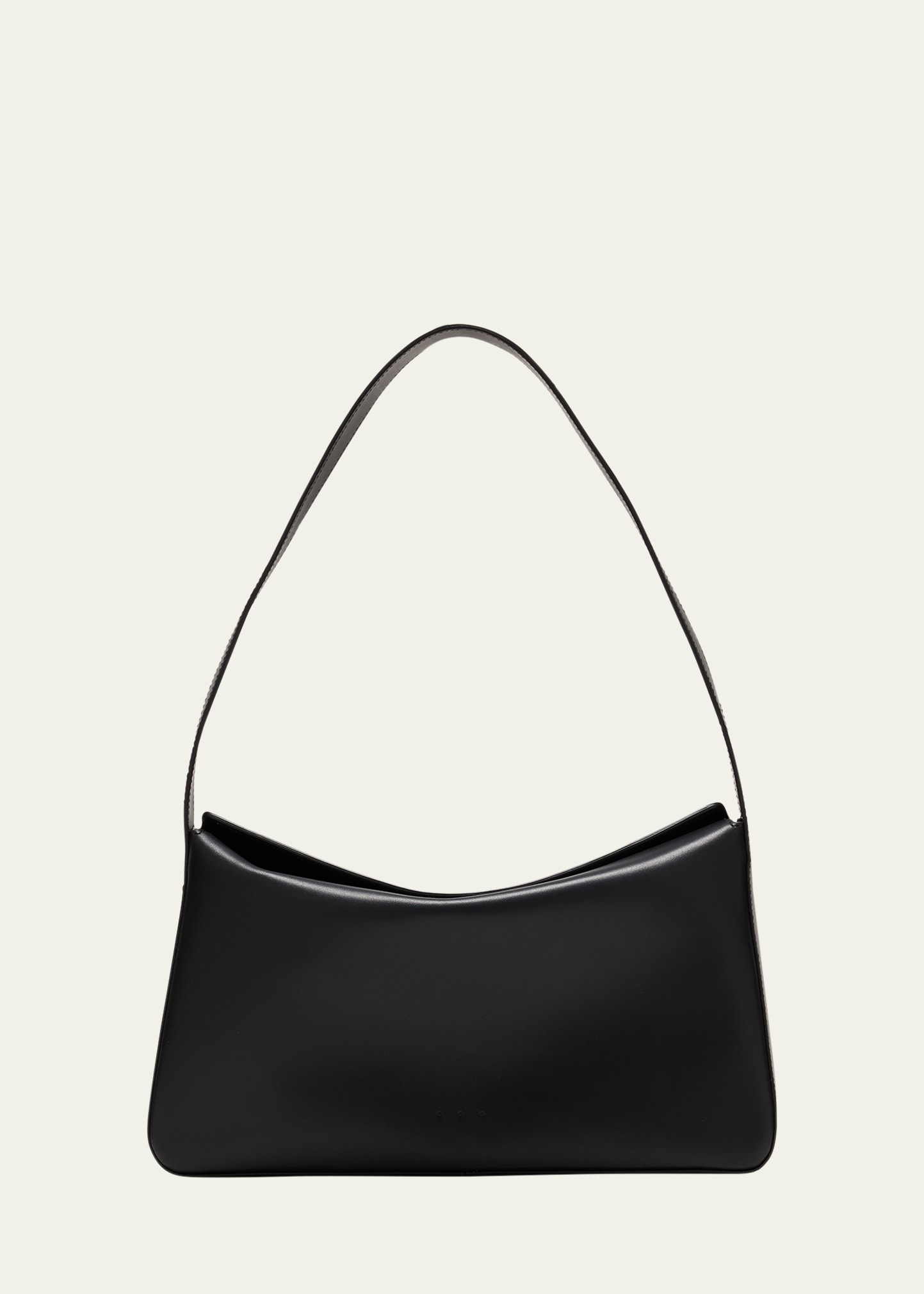 Aesther Ekme Black Leather Soft Baguette Bag In Black