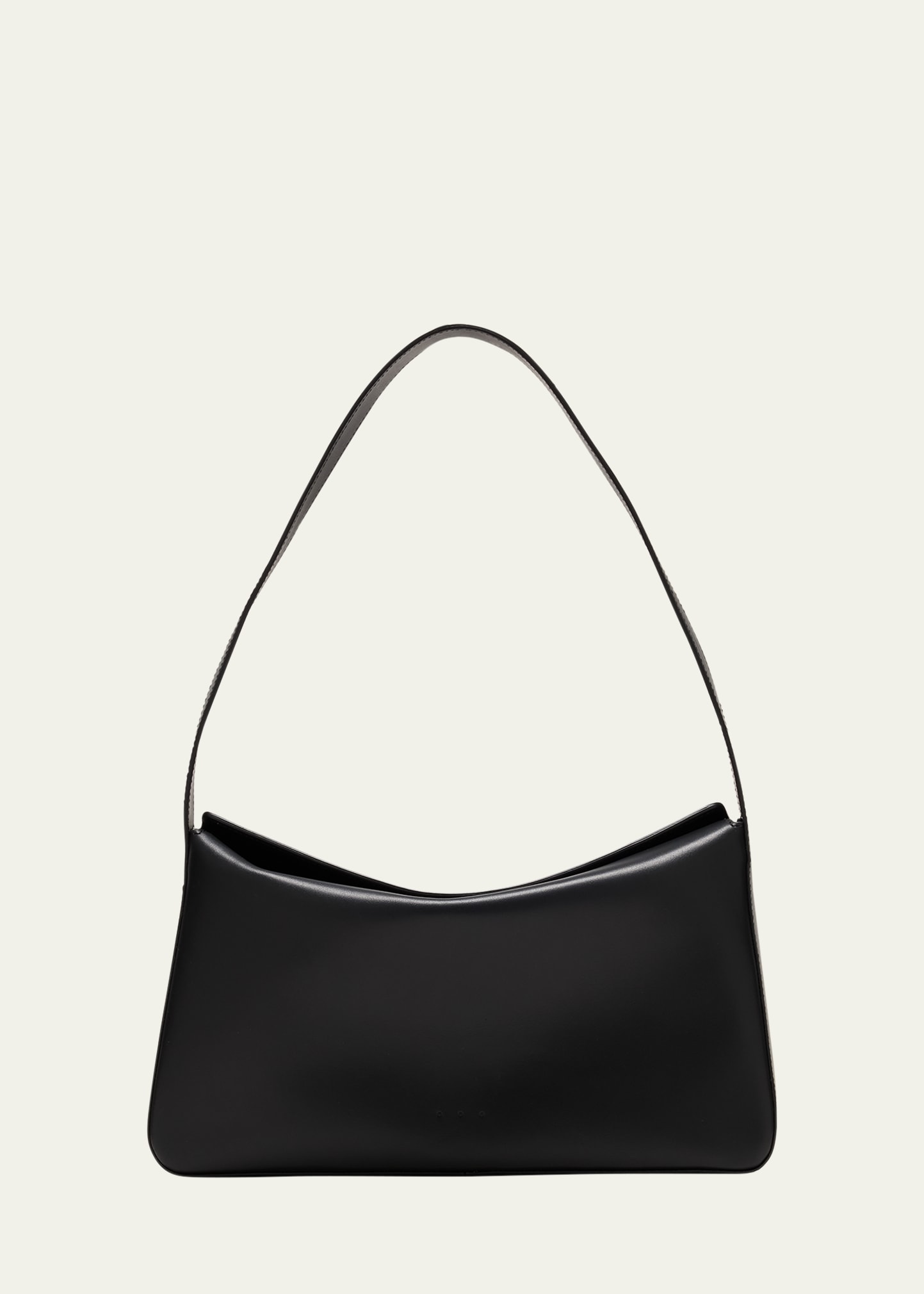 Fold-Over Flap Leather Shoulder Bag