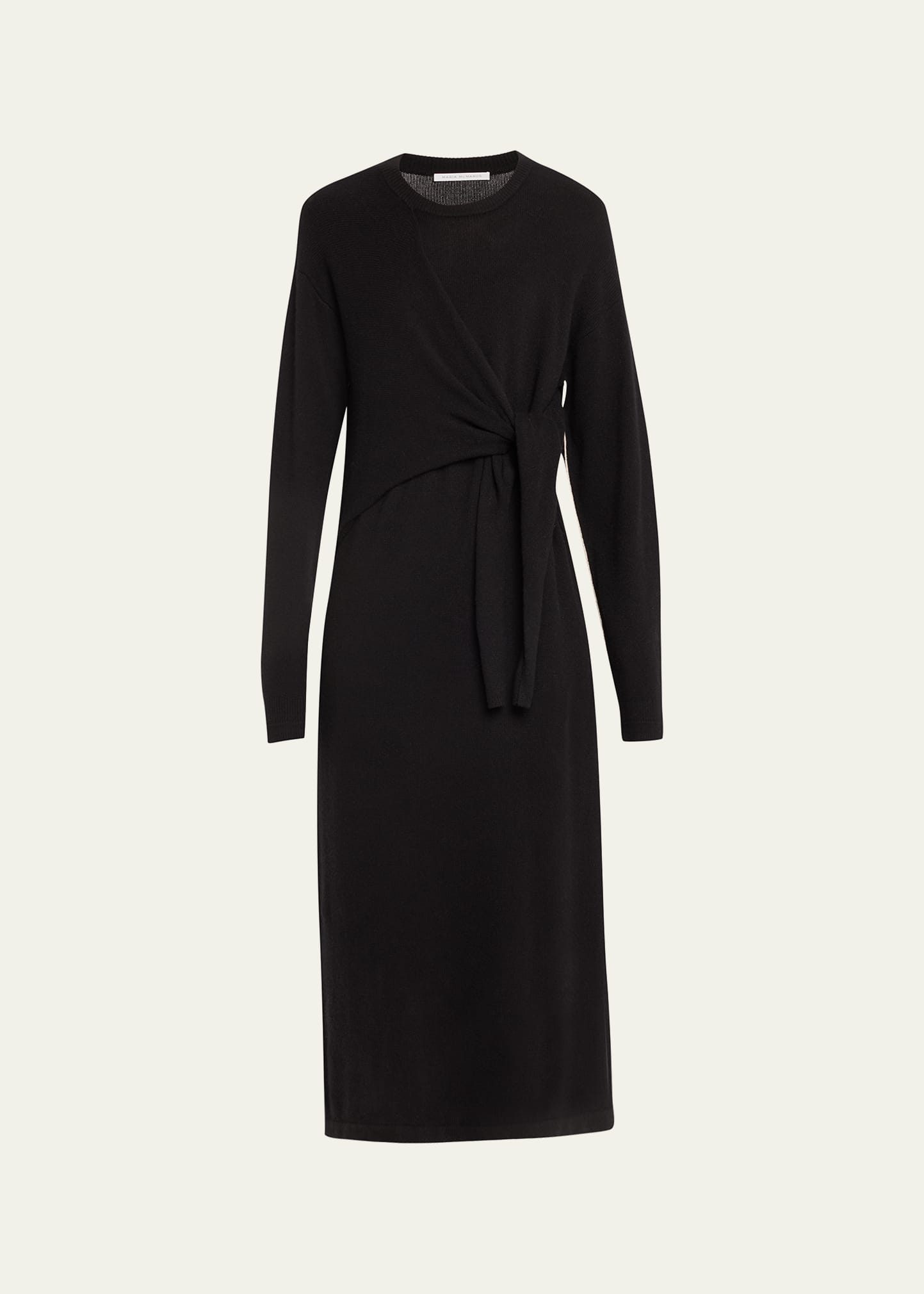Shop Maria Mcmanus Knot Cashmere Midi Dress In Black