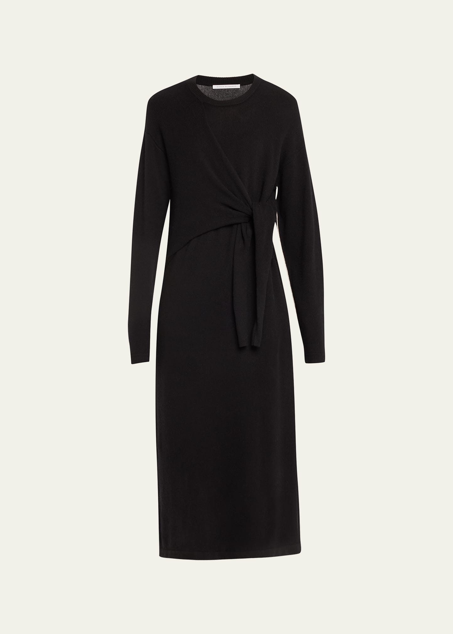 Maria Mcmanus Knot Cashmere Midi Dress In Black