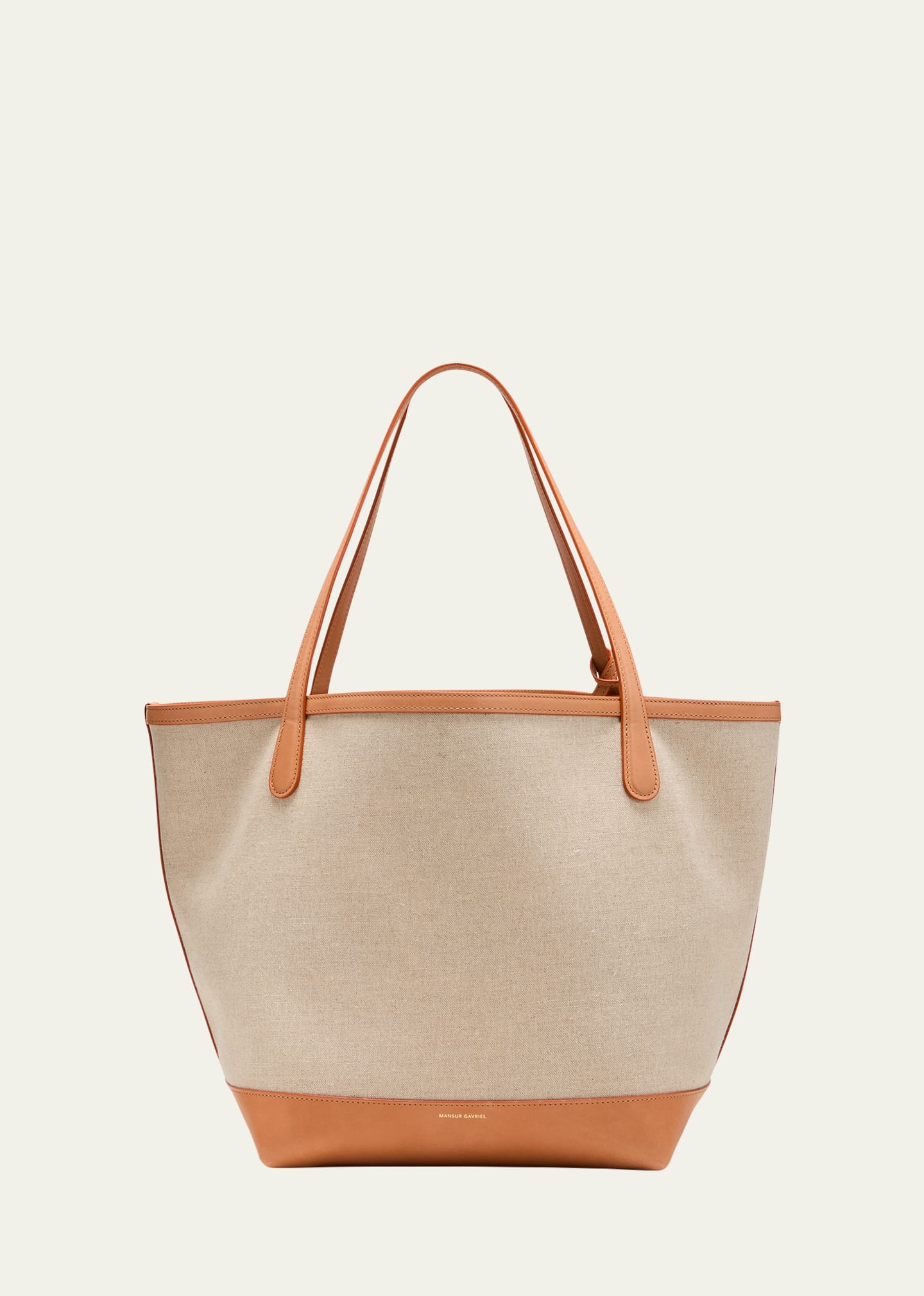Mansur Gavriel Everyday Soft Canvas & Leather Tote In Natural