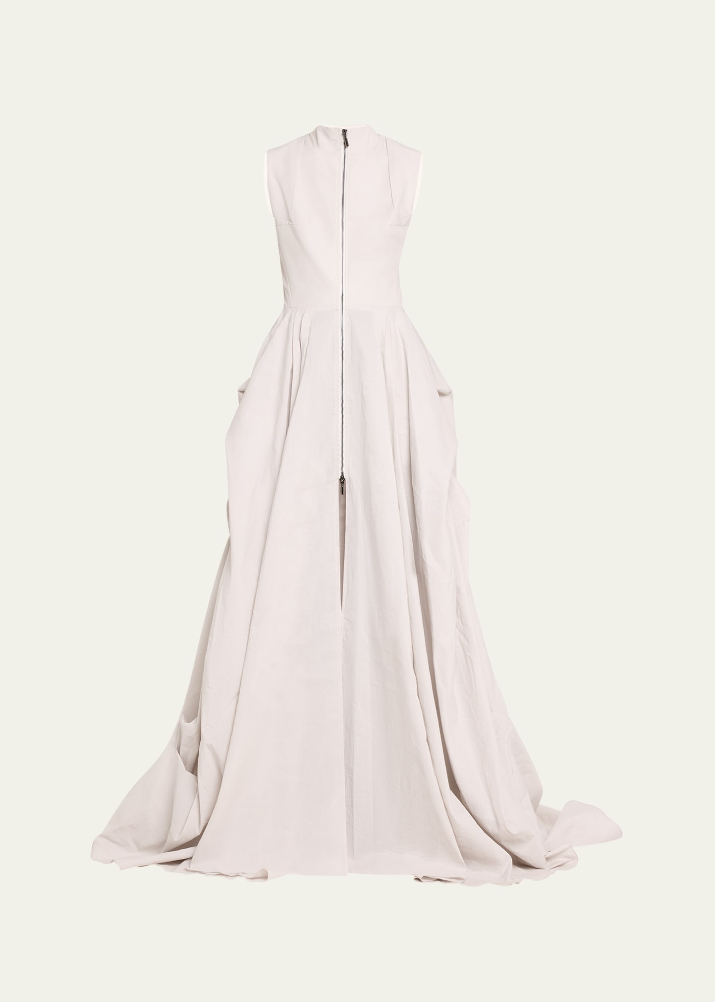 Aura Zip-Front Linen Gown