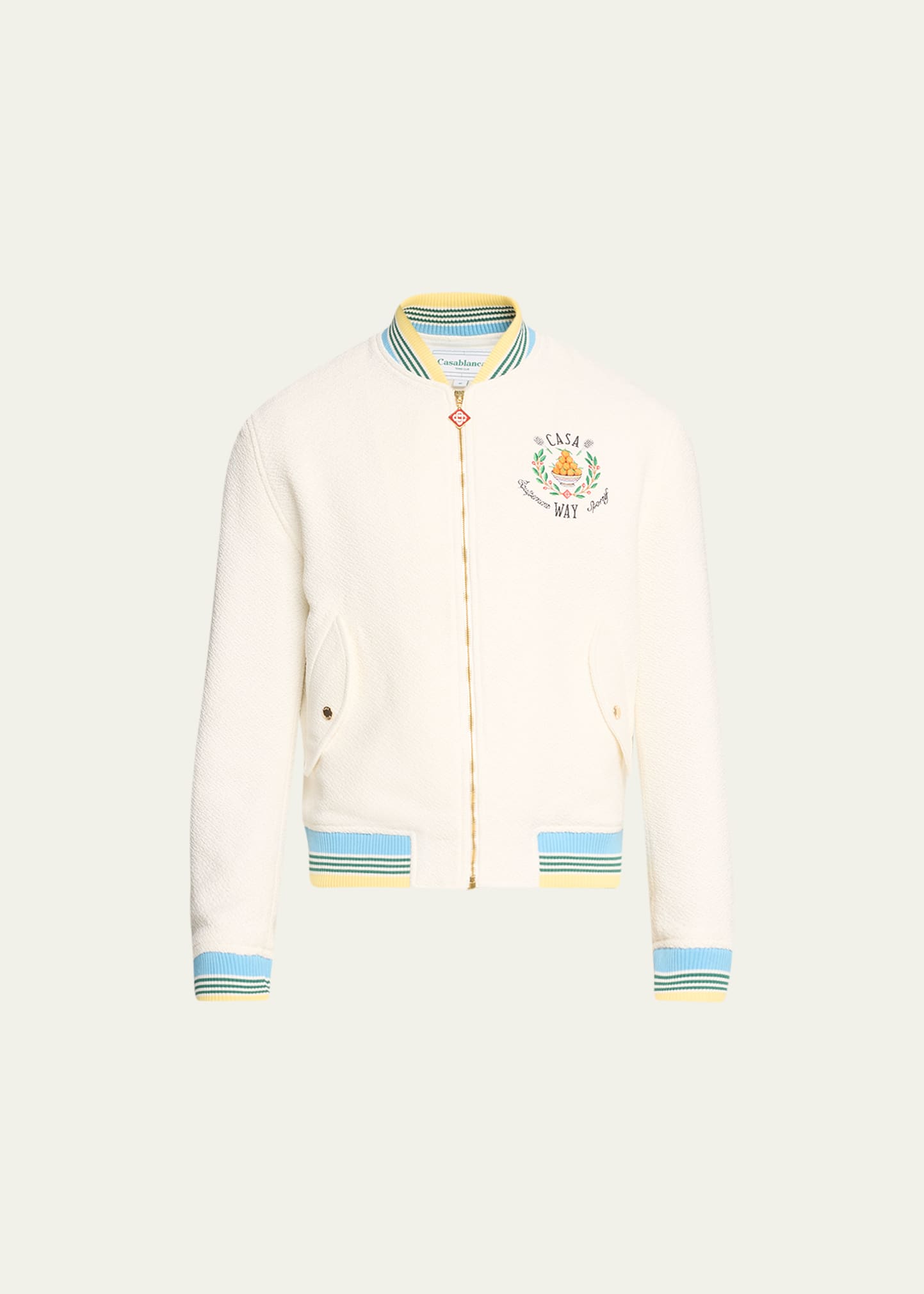 Casablanca Casa Way Viscose Blend Bomber Jacket In White