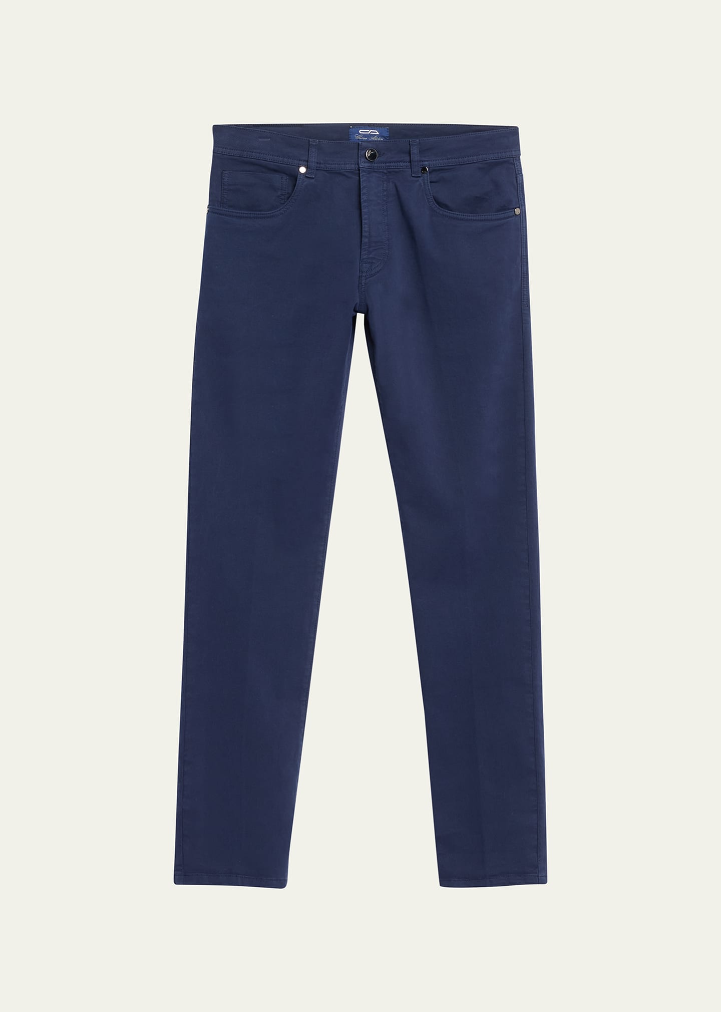 Cesare Attolini Men's Cotton-stretch Slim 5-pocket Pants In B31-navy