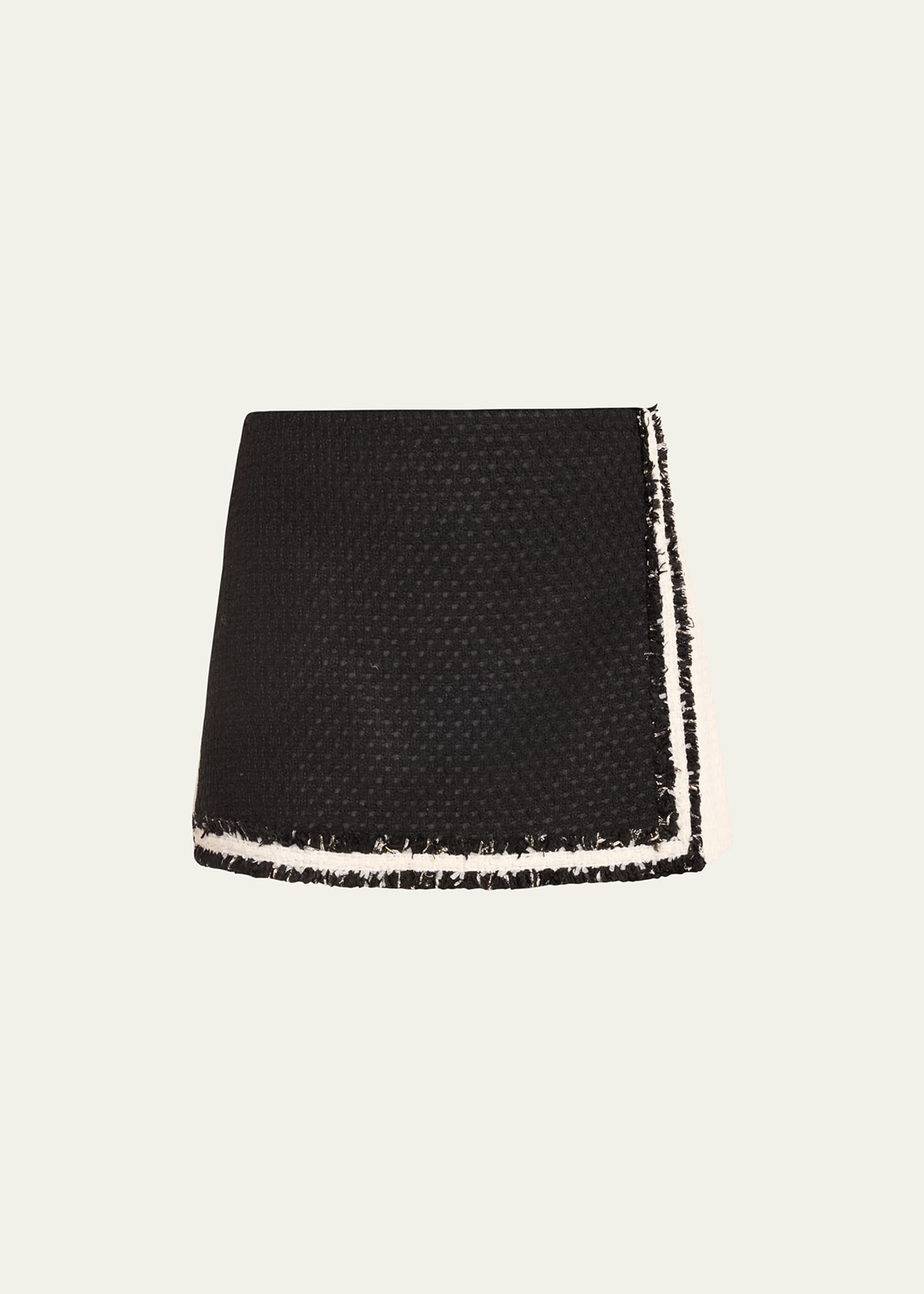 Shop Alice And Olivia Darma High-rise Crossover Colorblock Skort In Black/off White