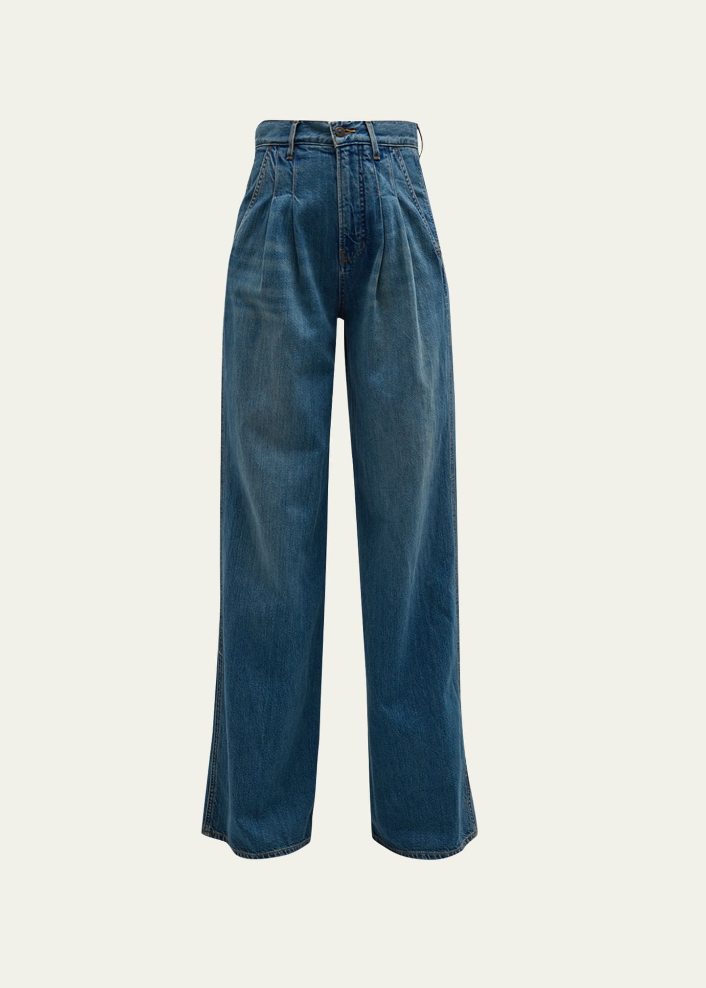 Veronica Beard Jeans Mia Double-pleated Wide-leg Jeans In Vintage Globetrot