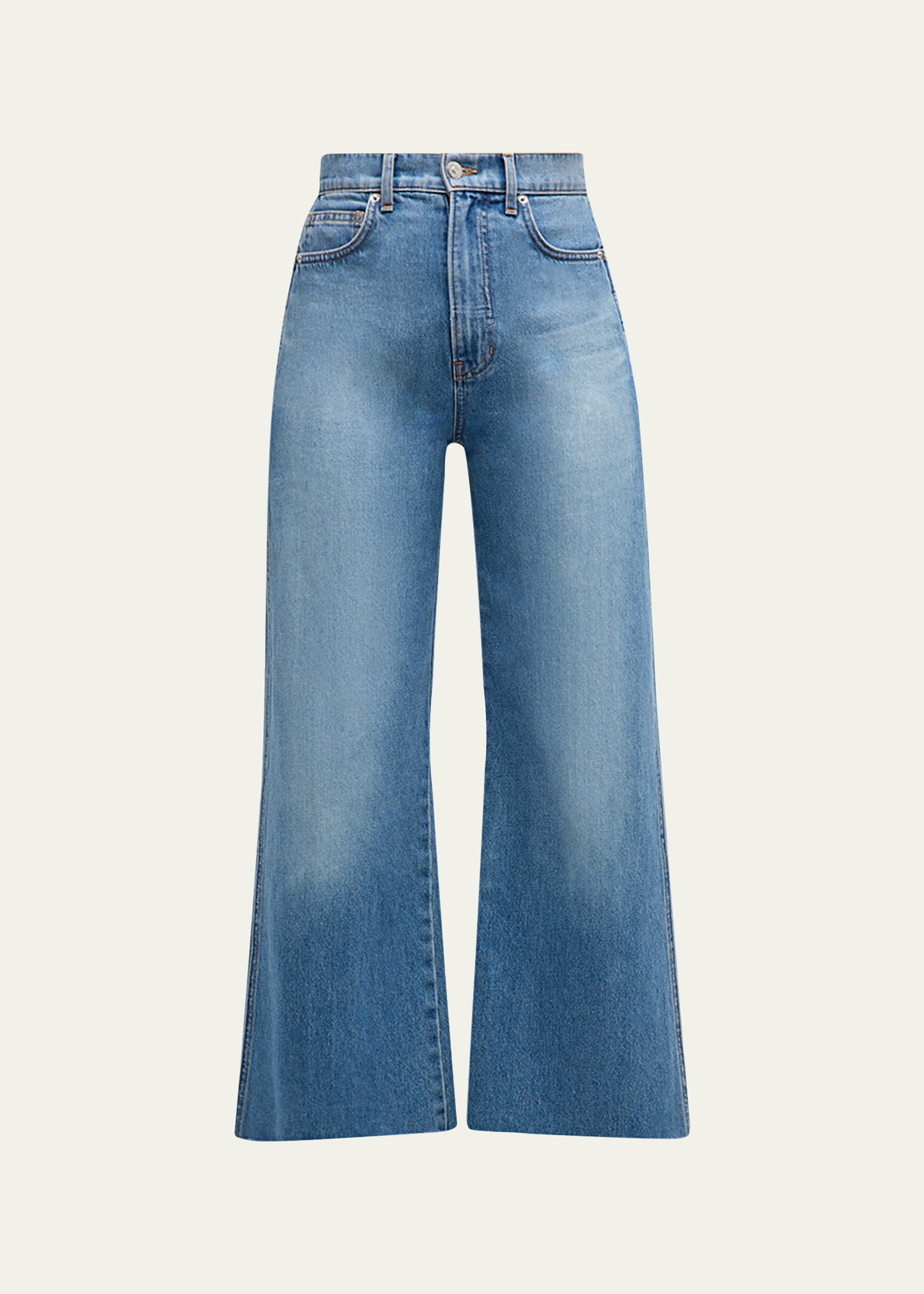 Veronica Beard Jeans Taylor Cropped High Rise Wide-leg Jeans In Enough Said