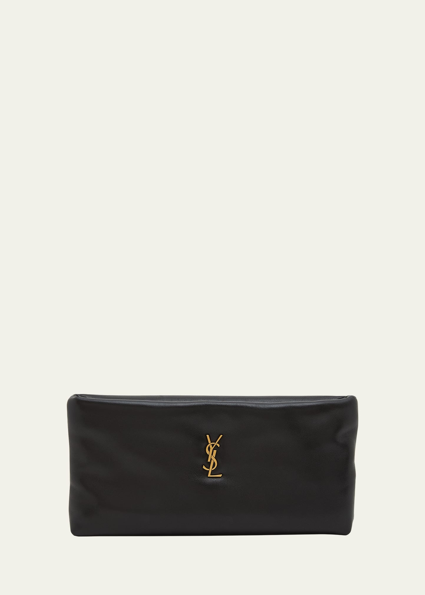 Calypso Ziptop YSL Clutch Bag in Smooth Padded Leather