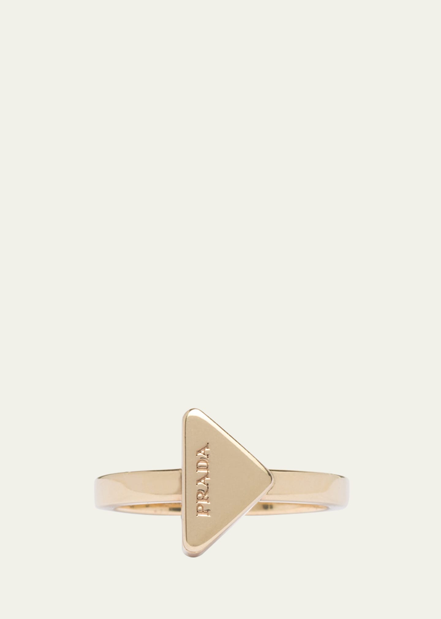 Shop Prada Triangle Brass Ring In F0056 Oro
