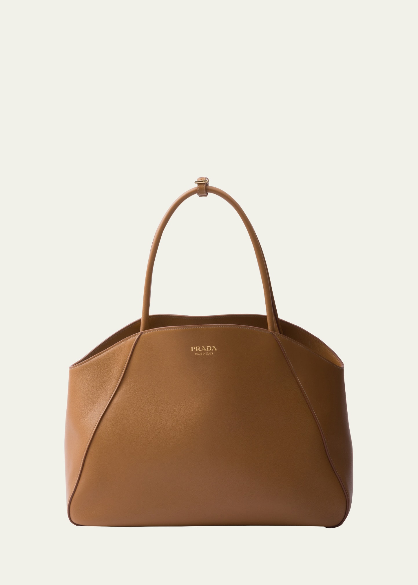 Prada Grain Leather Top-handle Bag In F03bh Caramel 0