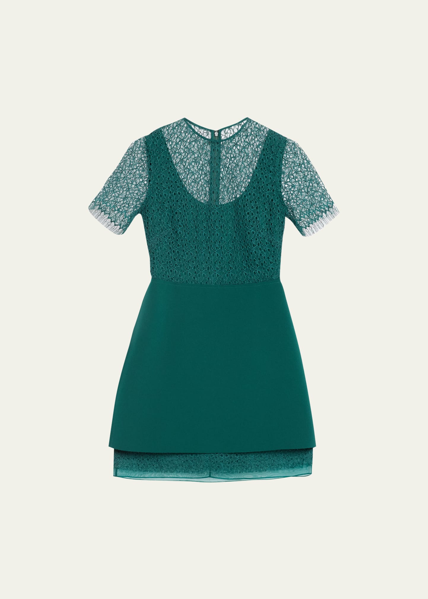 Shop Jason Wu Collection Corded Geometric Lace Mini Dress In Seagreen