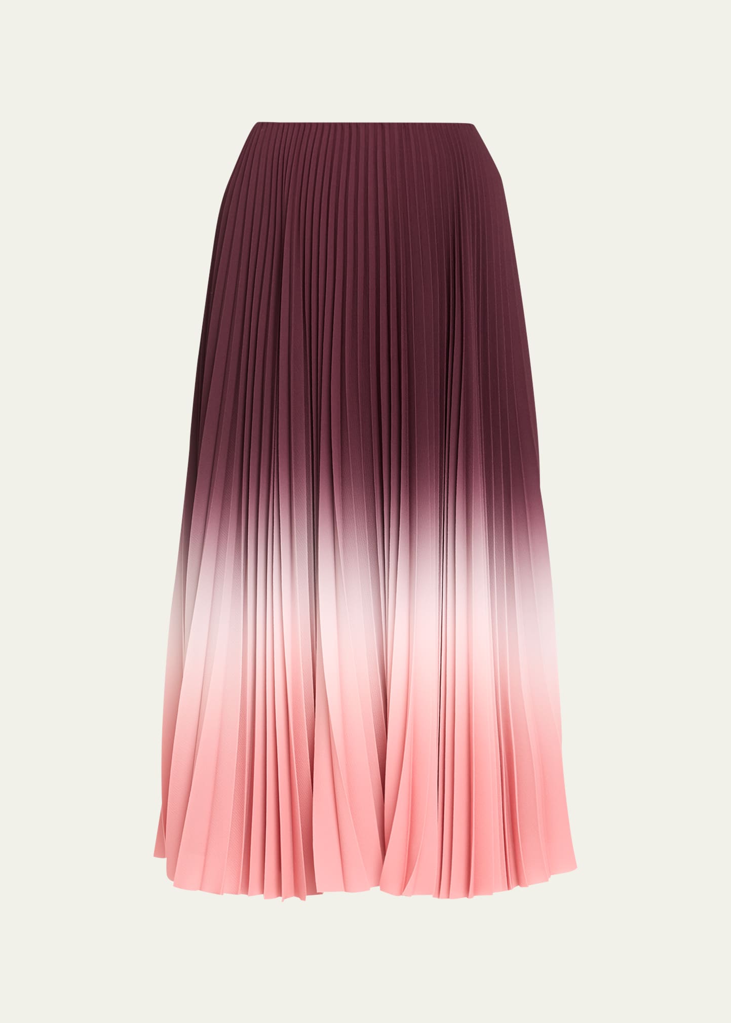 Jason Wu Collection Dip Dye Marocaine Pleated Crepe Midi Skirt In Fig/rosewater