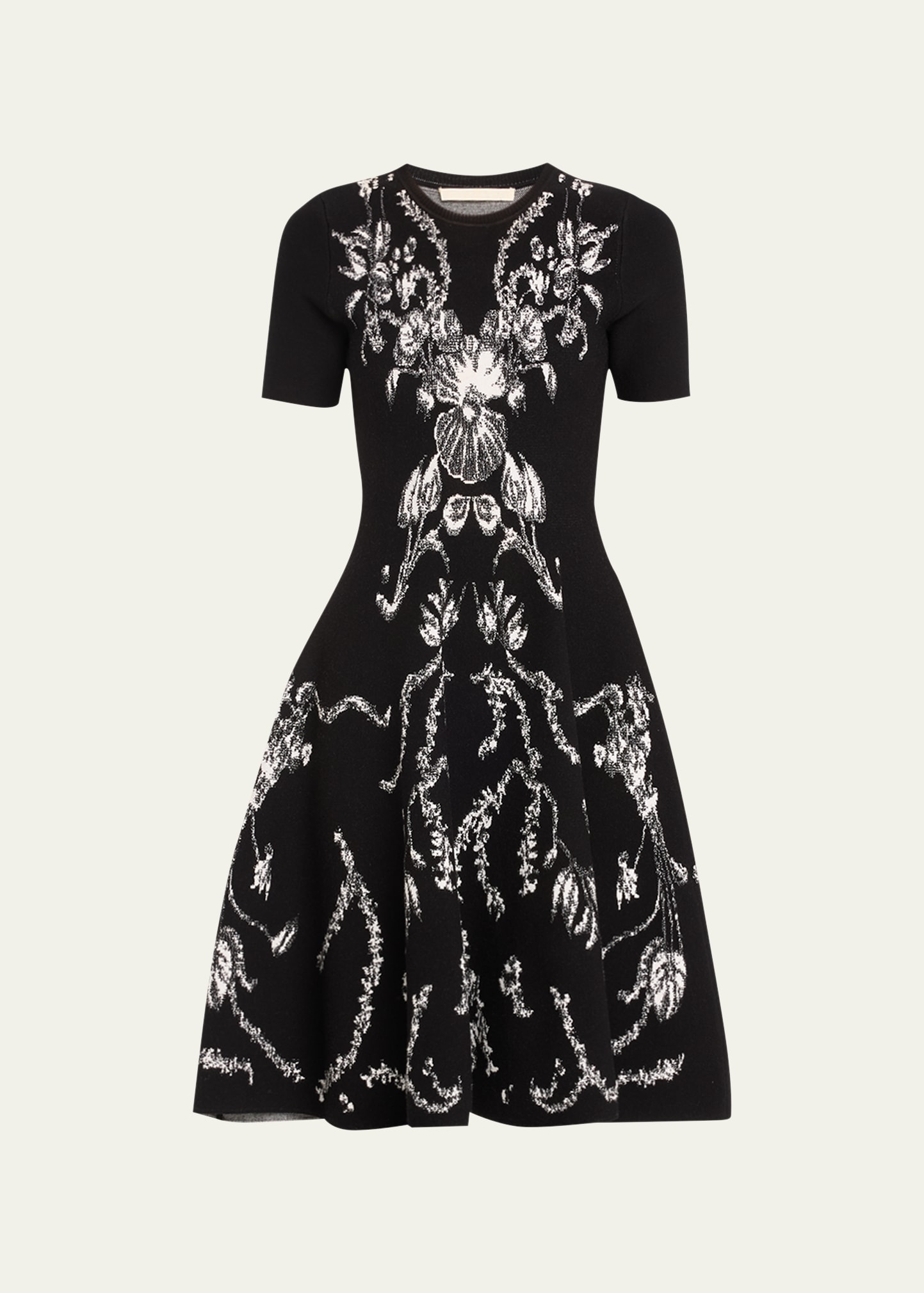 Shop Jason Wu Collection Flare Jacquard Knit Dress In Black/chalk