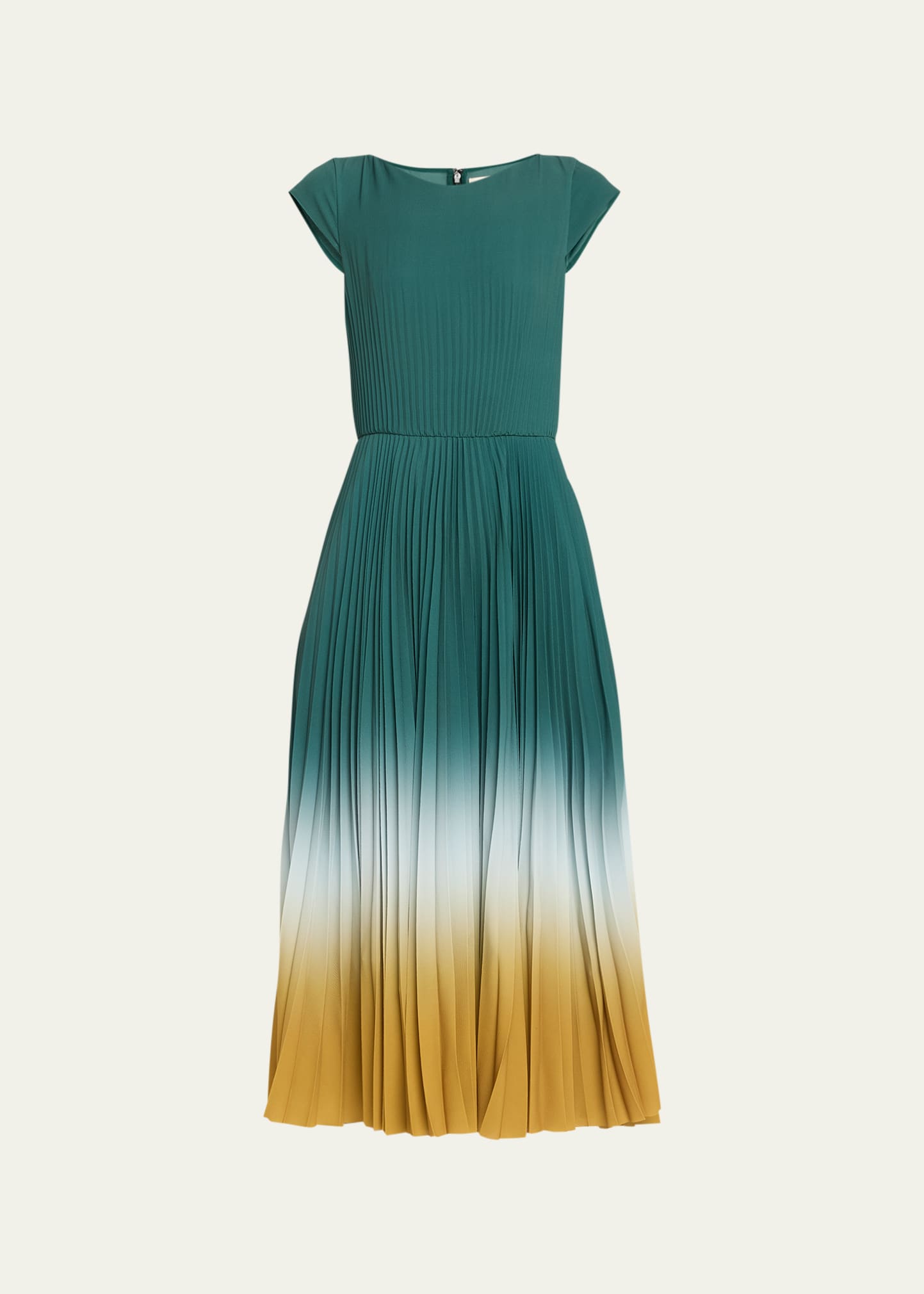 Jason Wu Collection Pleated Dip Dye Midi Skirt In Seagreen/deep Saf