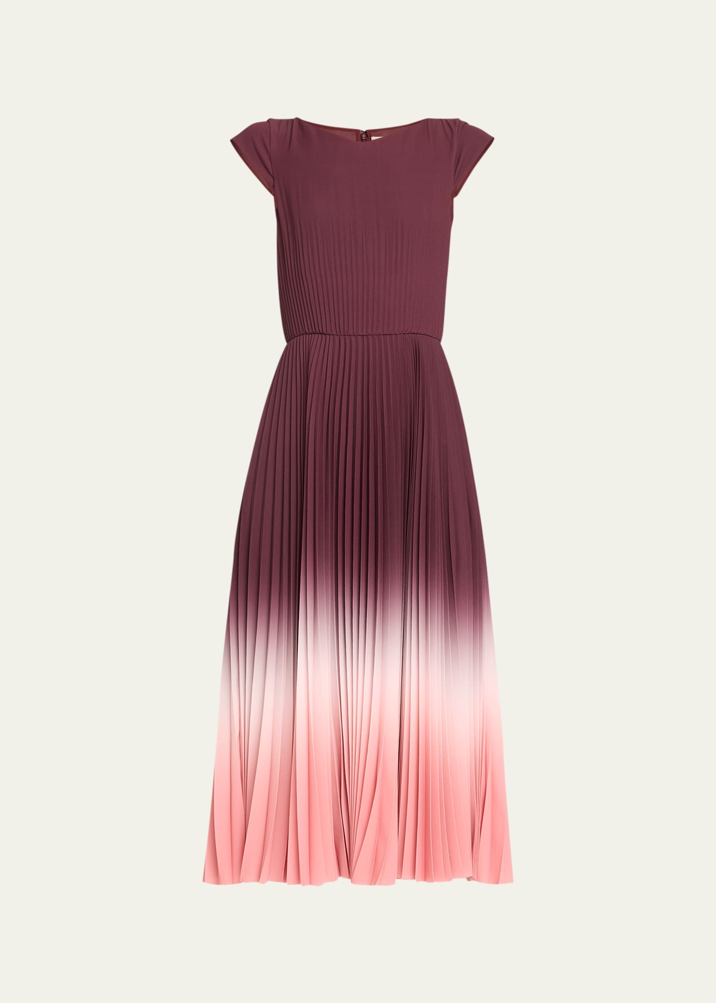 Shop Jason Wu Collection Dip Dye Marocaine Pleated Crepe Dress In Fig/rosewater