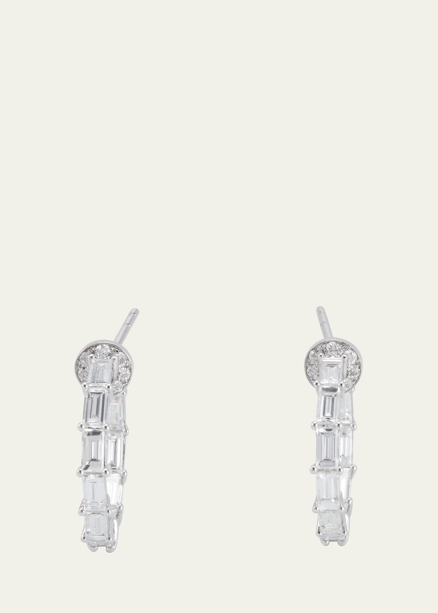 Nam Cho 18k White Gold Diamond Hoop Earrings