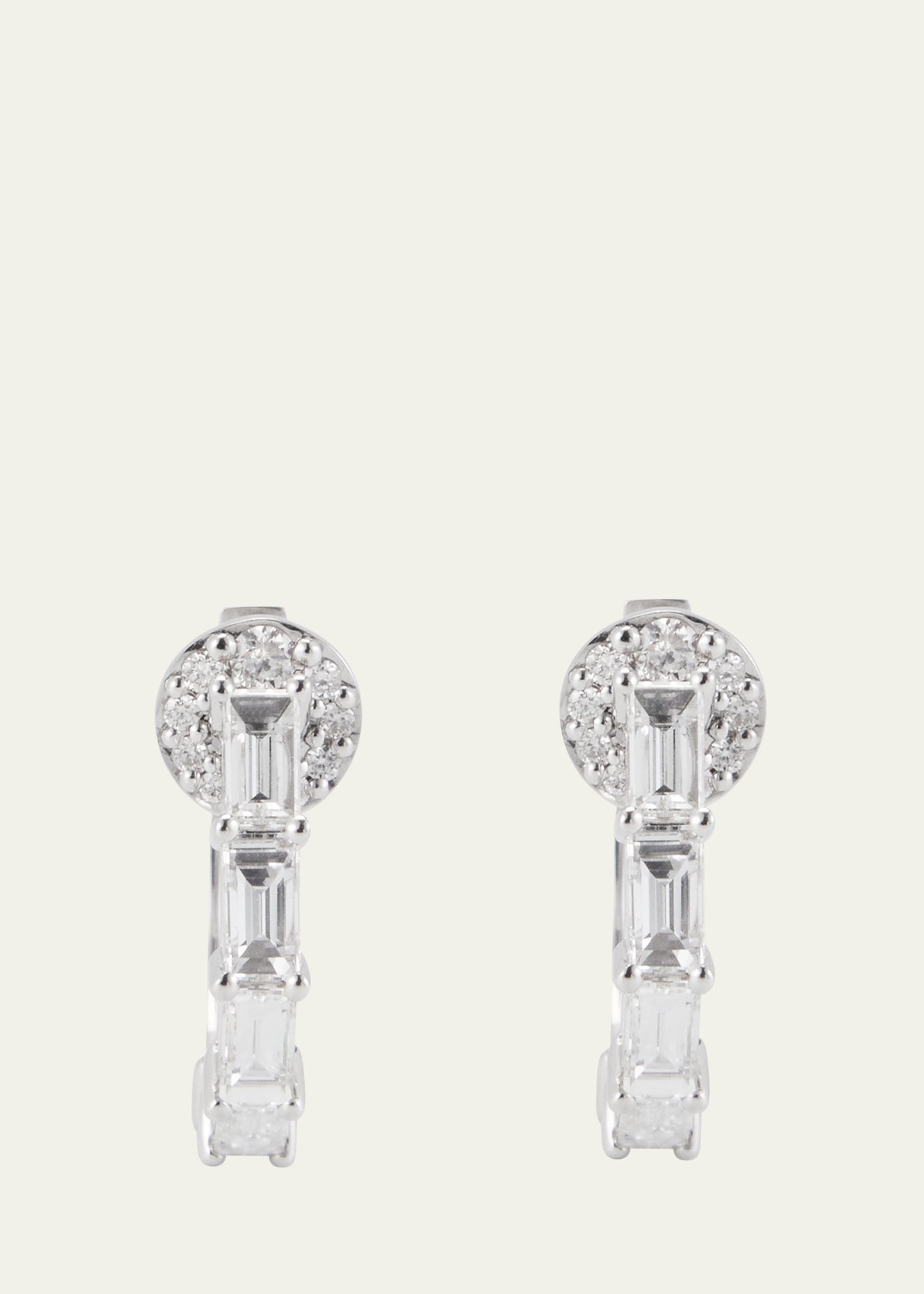 Nam Cho 18k White Gold Diamond Hoop Earrings