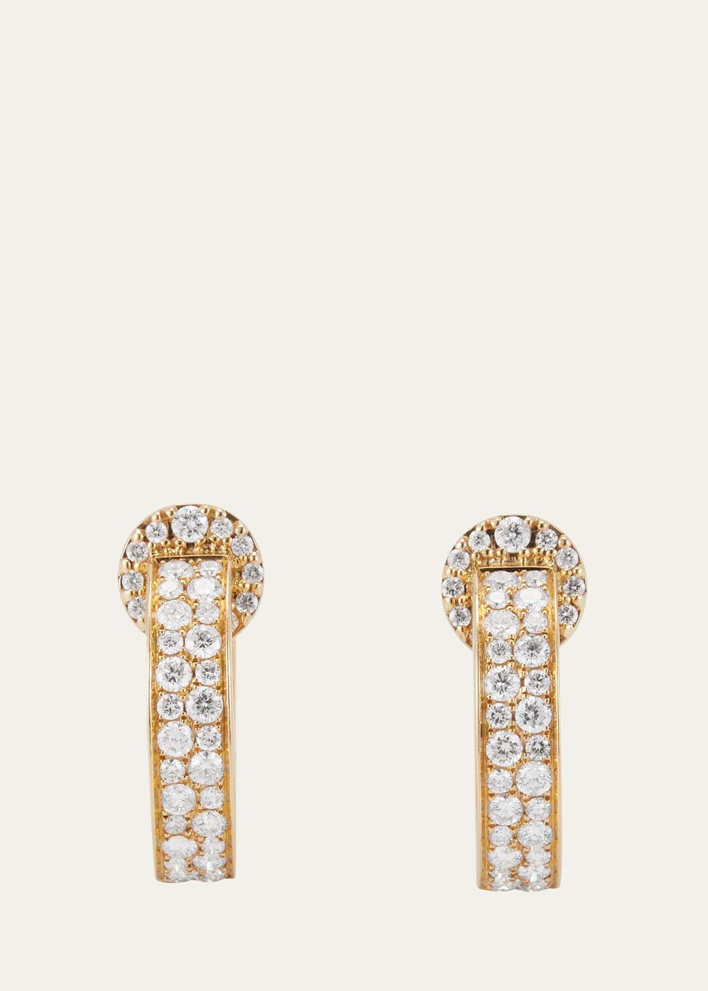 Nam Cho 18k Yellow Gold Diamond Modern Hoop Earrings