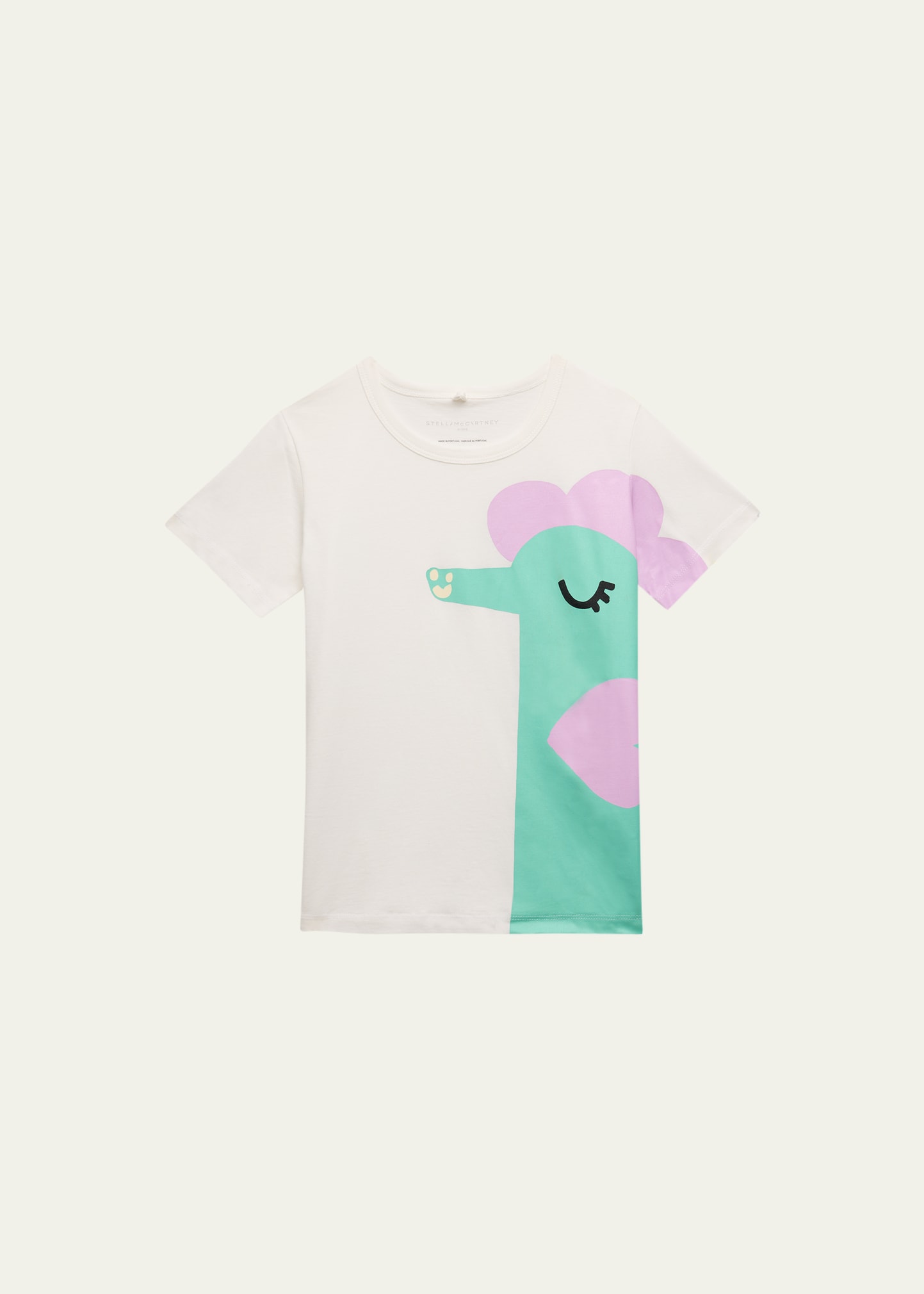 Stella Mccartney Kids' White T-shirt For Girl With Seahorse In 101 White