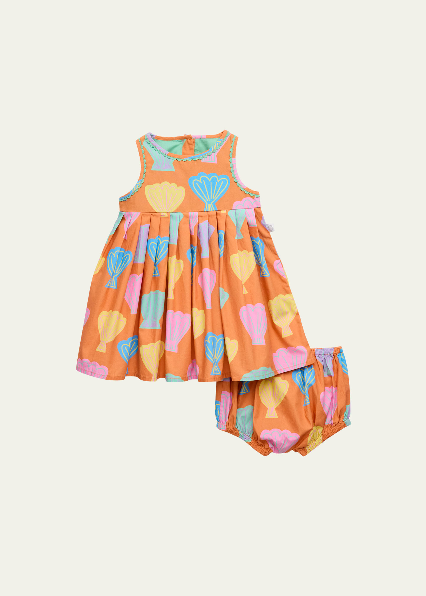 Stella Mccartney Kids' Girl's Big Shells Dress And Bloomers Set, 3m-36m In 404mc Orange