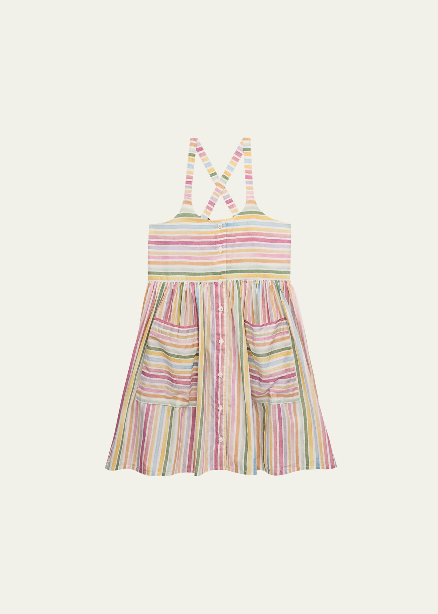 Shop Stella Mccartney Girl's Pastel Striped Dress In 999mc Multi
