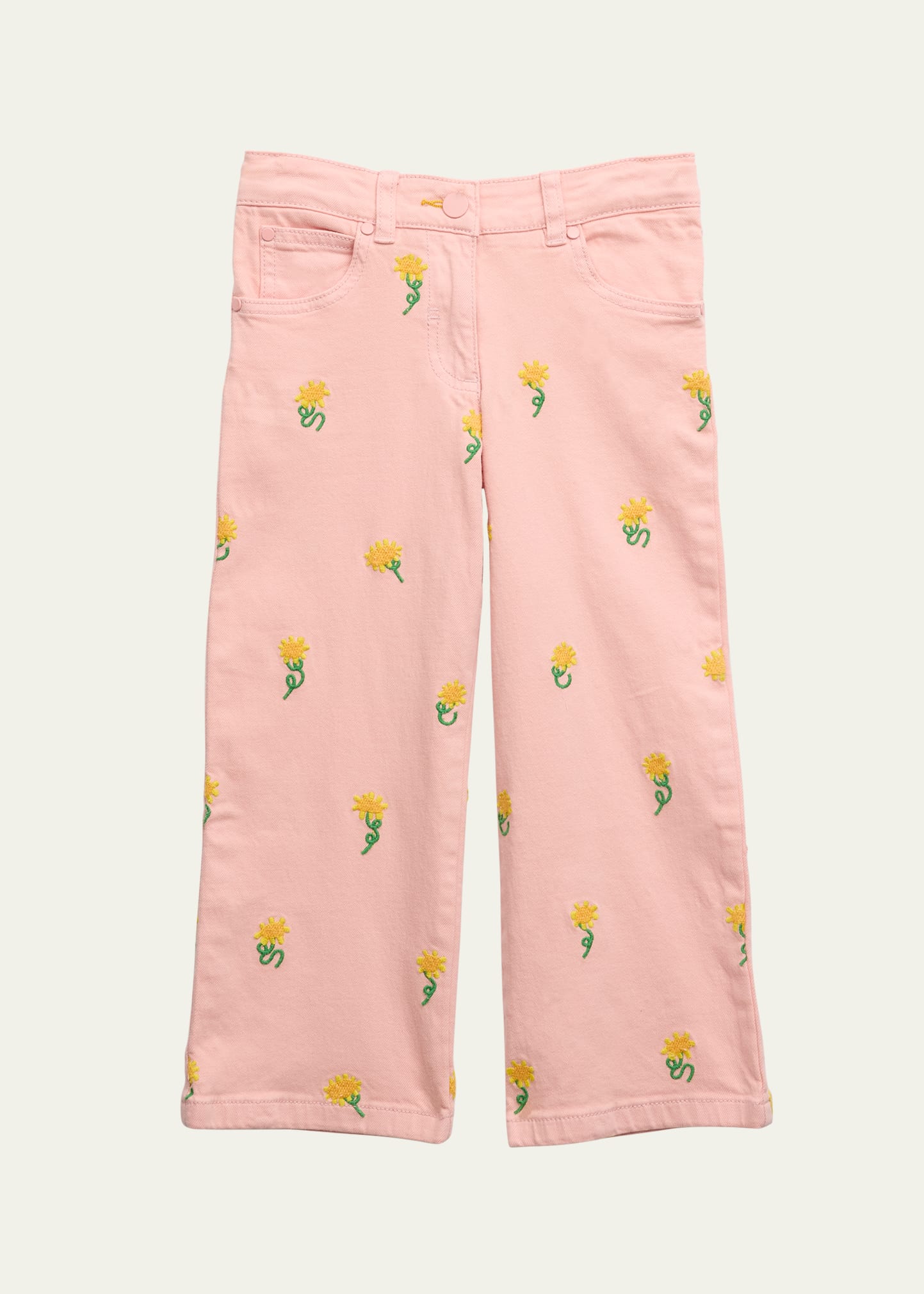 Girl's Sunflowers Gabardine Pants, Size 2-14