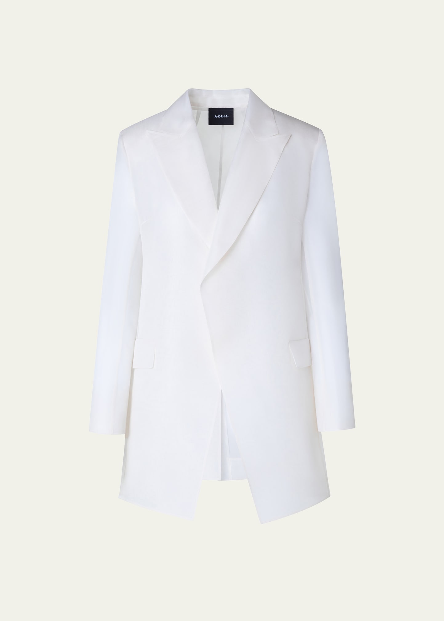 Akris Teodore Silk Gauze Oversize Blazer Jacket In Ecru