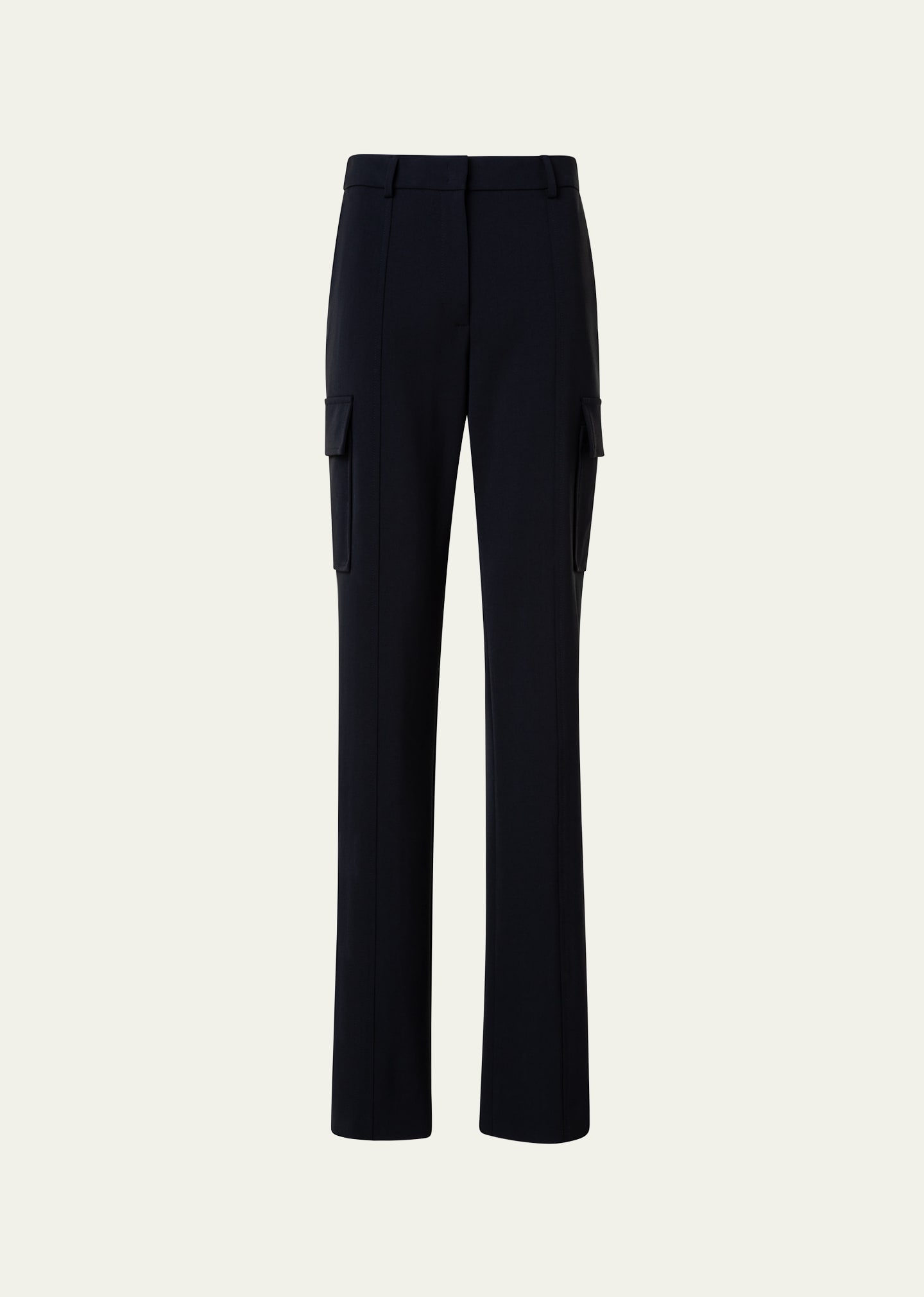 Akris Mel Wool Gabardine Cargo Pants In Black