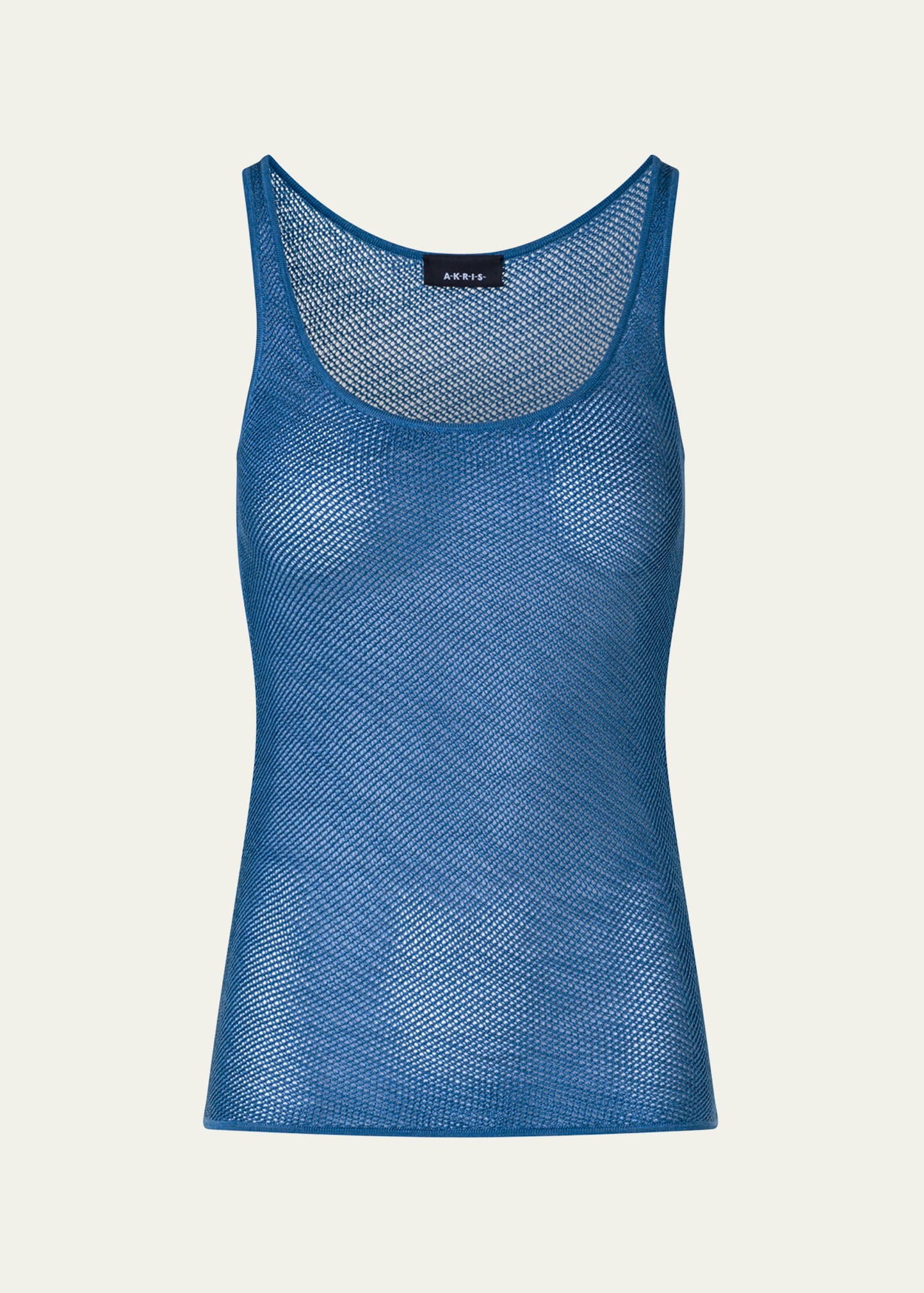 Akris Silk Knit Grid Tank Top