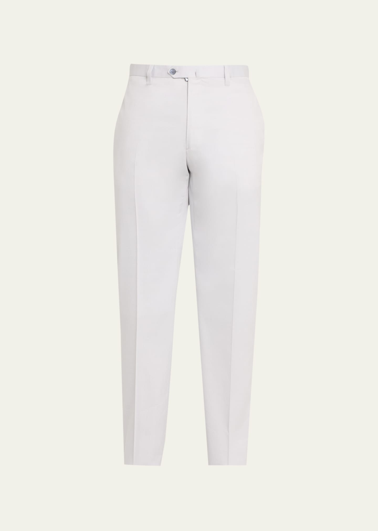 Men's Luxe Twill Flat-Front Trousers