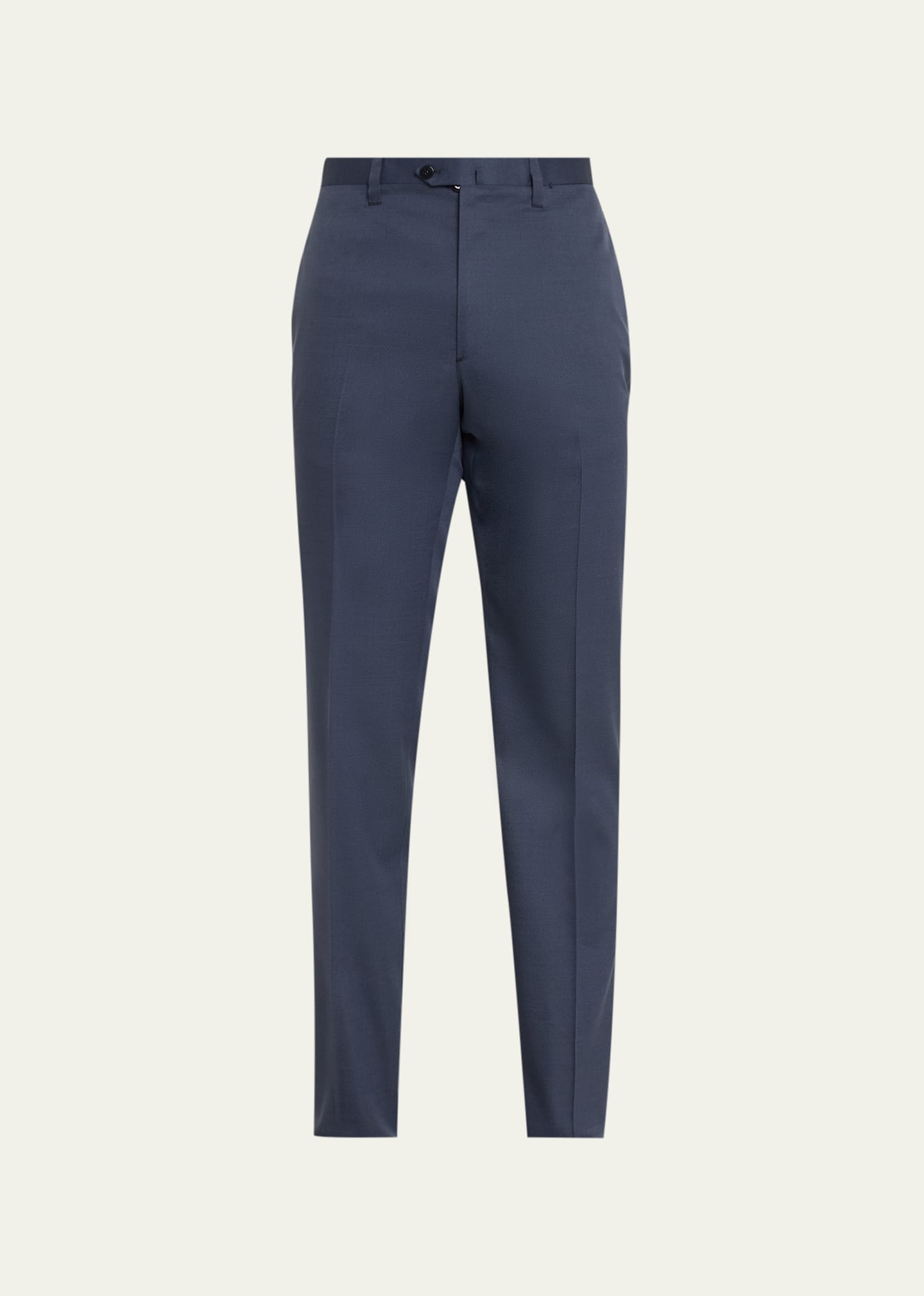Men's Luxe Twill Flat-Front Trousers