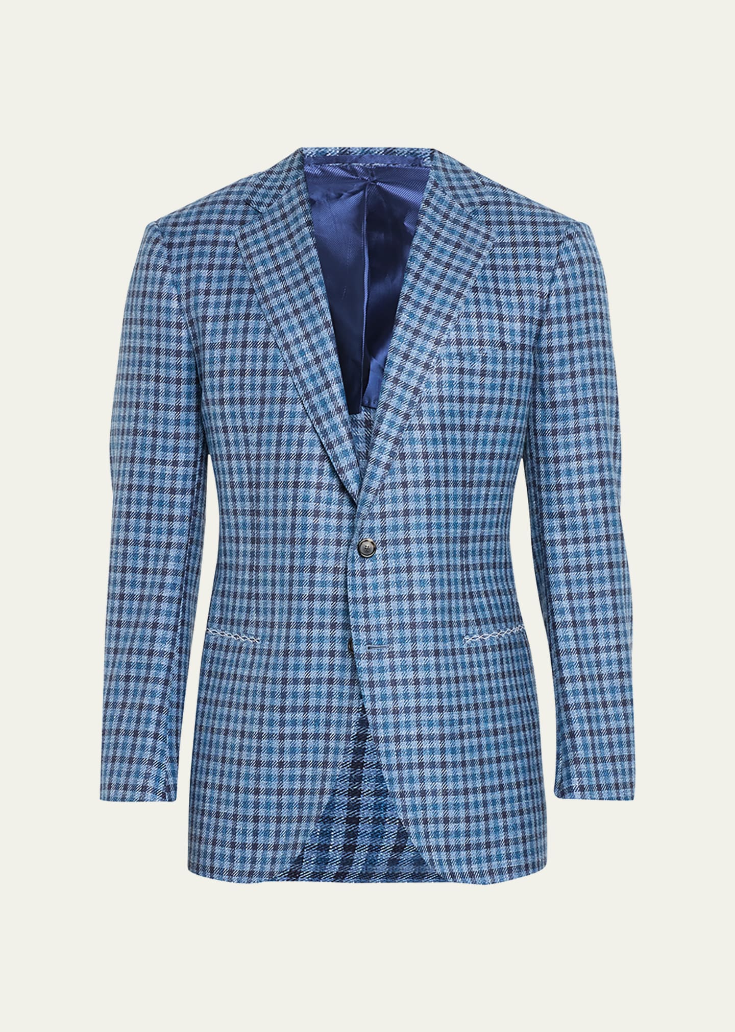 Cesare Attolini Men's Plaid Wool-blend Sport Coat In B25-teal