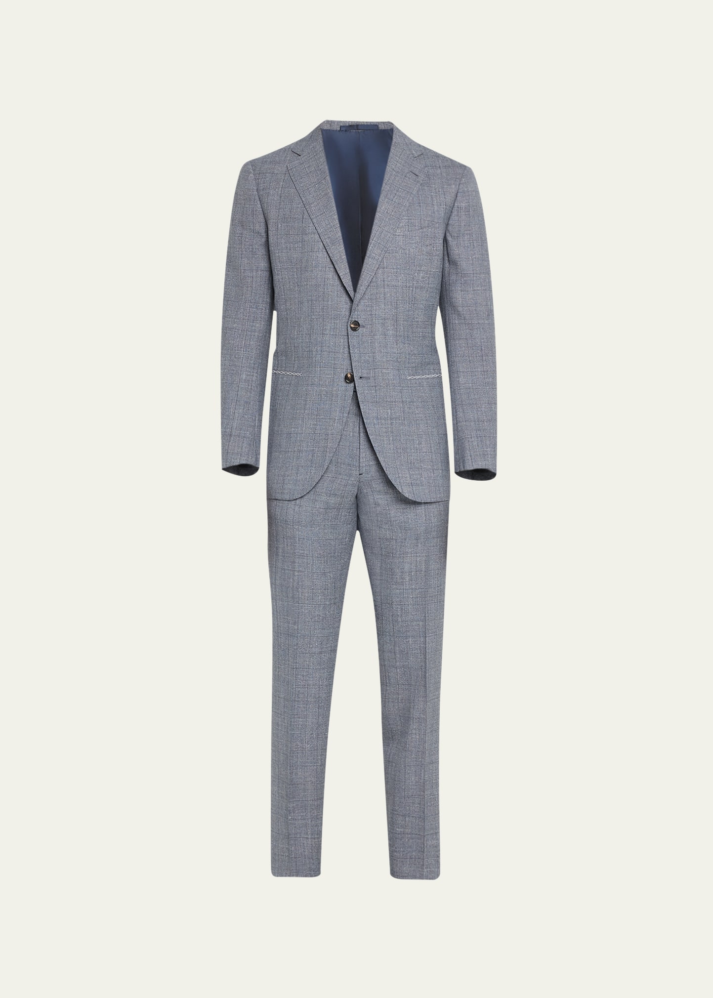 Cesare Attolini Men's Wool-blend Plaid Suit In B22-blue