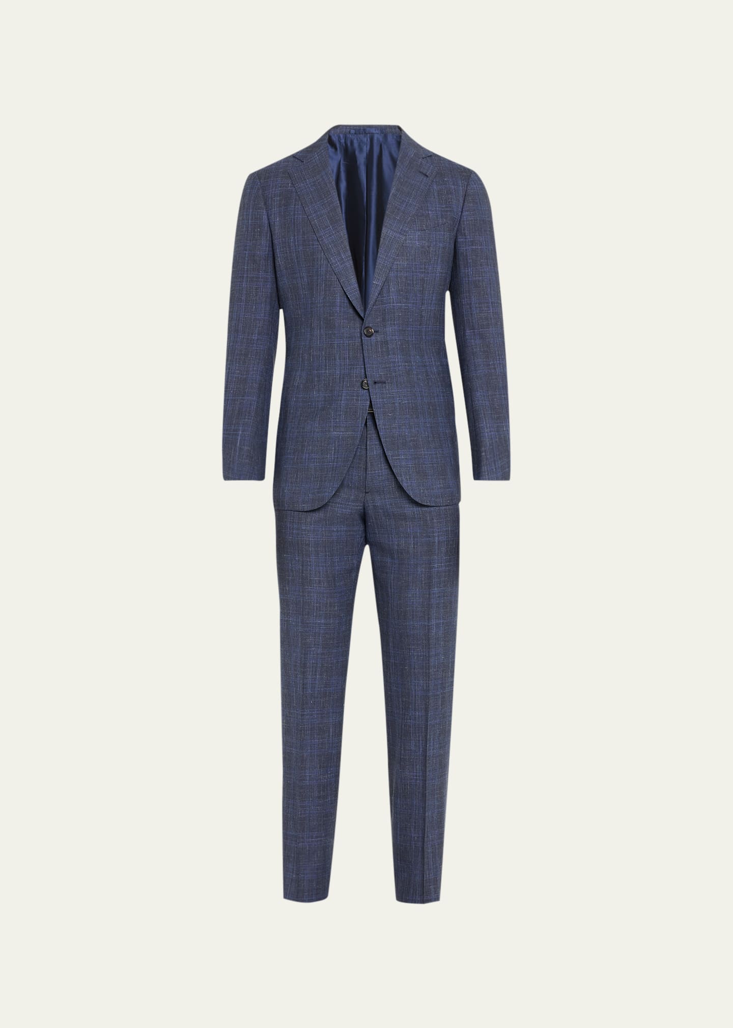 Cesare Attolini Men's Wool-blend Plaid Suit In B33-navy