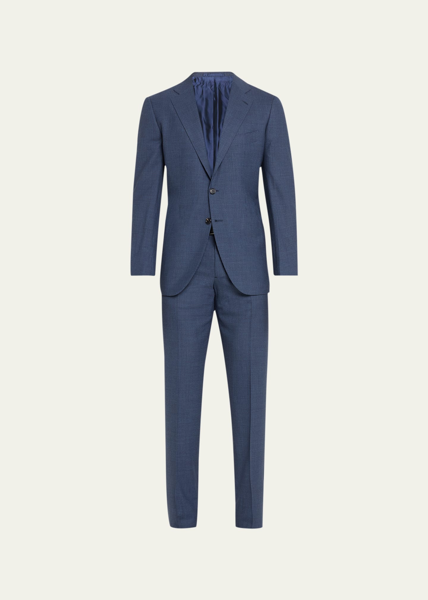 Cesare Attolini Men's Check Wool Suit In B24-blue
