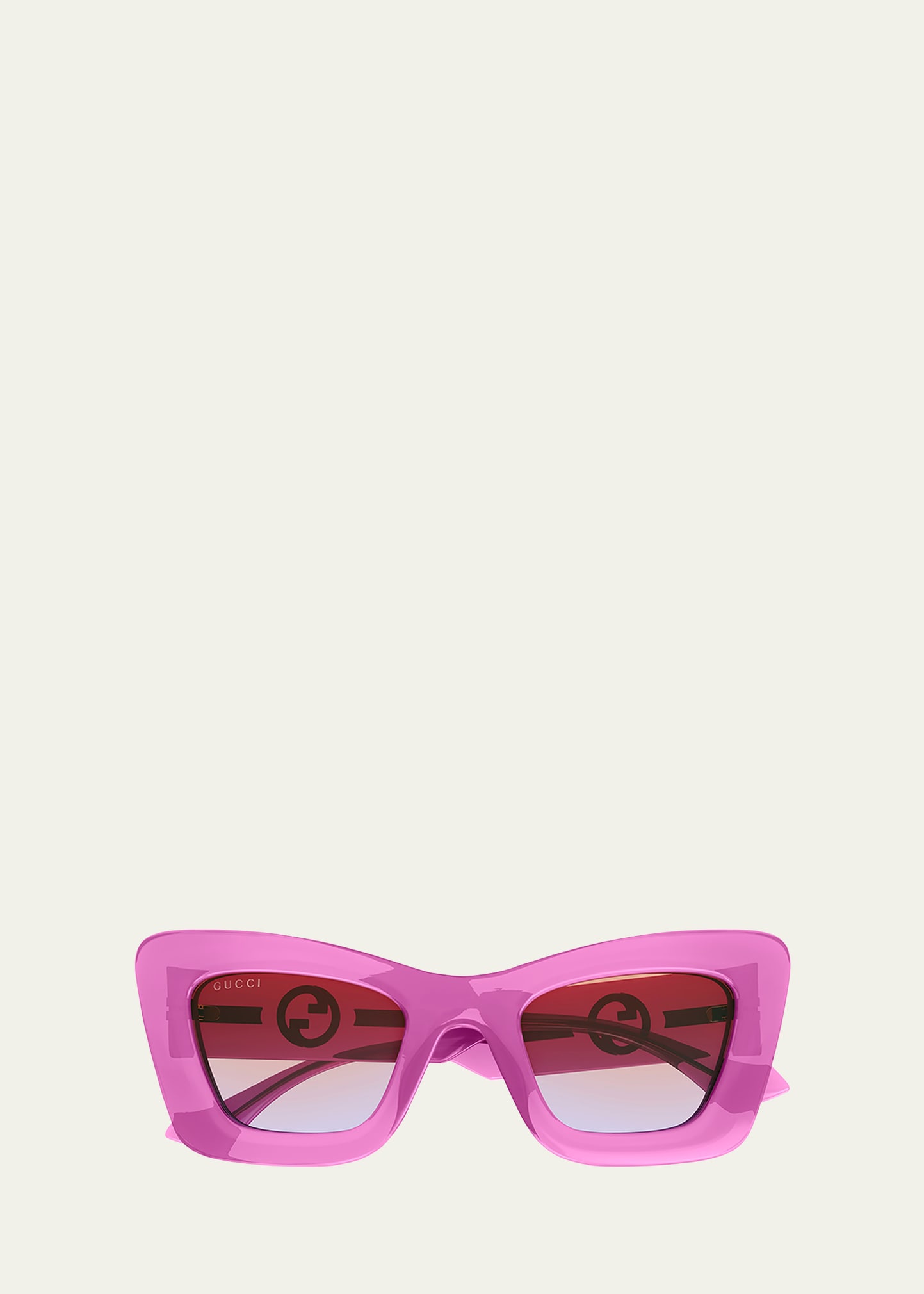 Shop Gucci Gg Plastic Cat-eye Sunglasses In Red