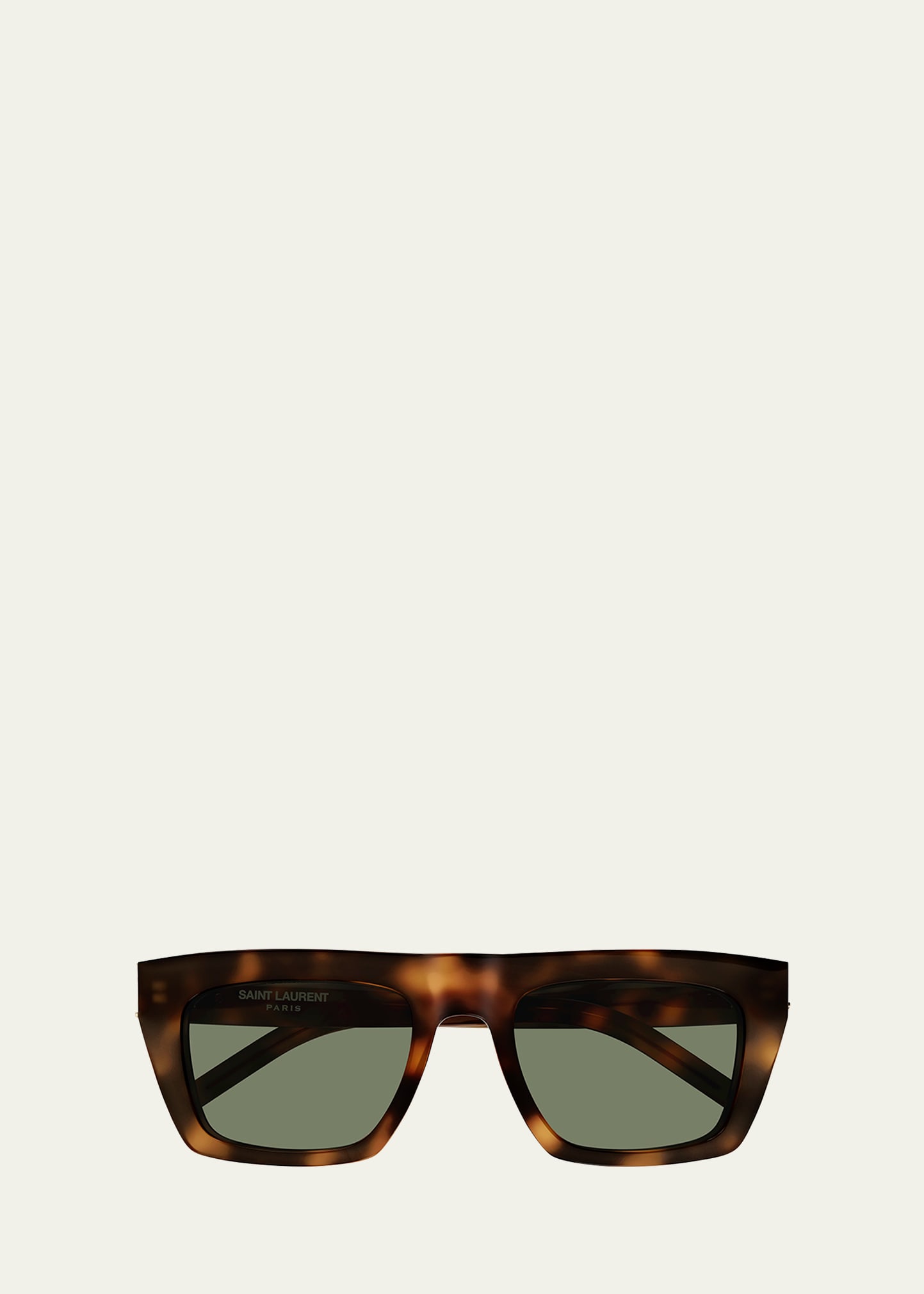 YSL Acetate Flat-Top Rectangle Sunglasses