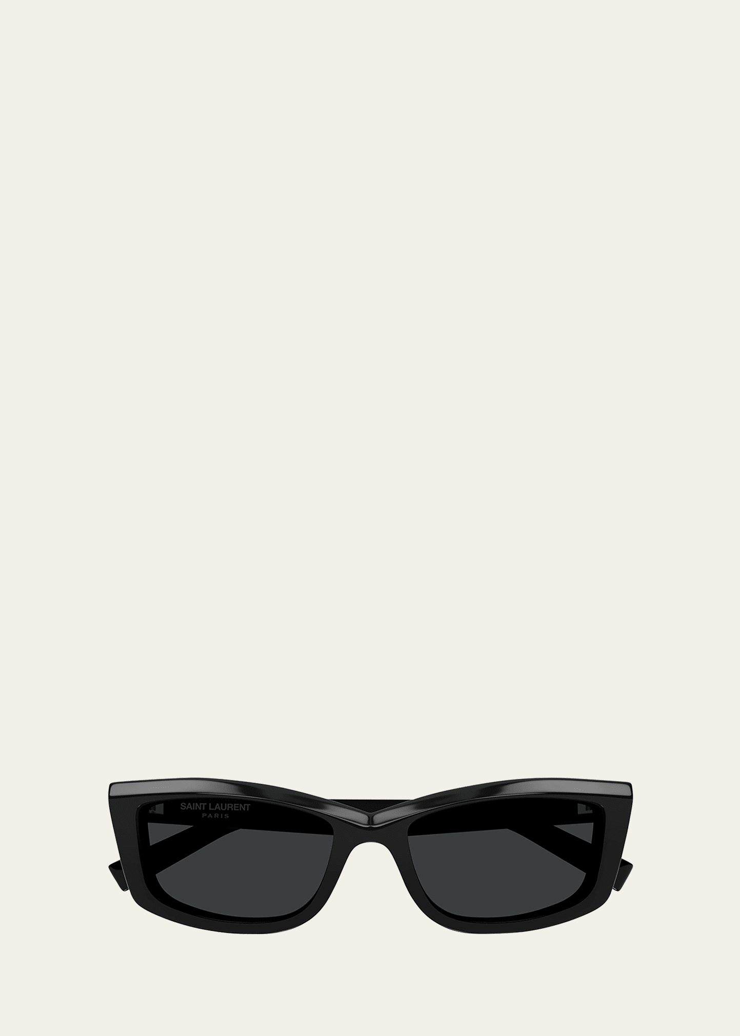 Shop Saint Laurent Logo Acetate Cat-eye Sunglasses In Shiny Transparent
