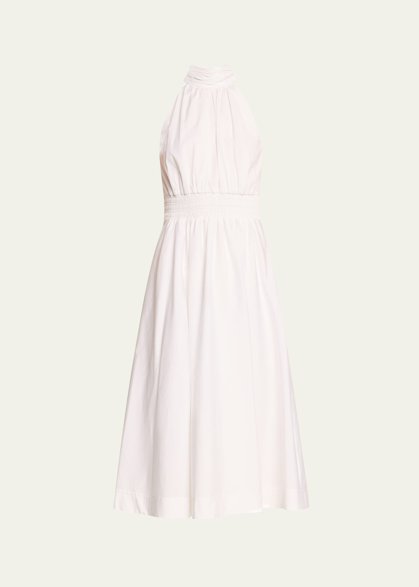 Shop Veronica Beard Kinny High-neck A-line Midi Dress In White