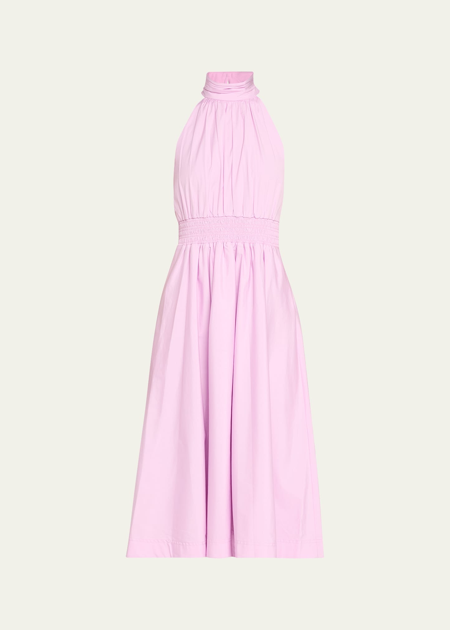 Shop Veronica Beard Kinny High-neck A-line Midi Dress In Barely Orchid
