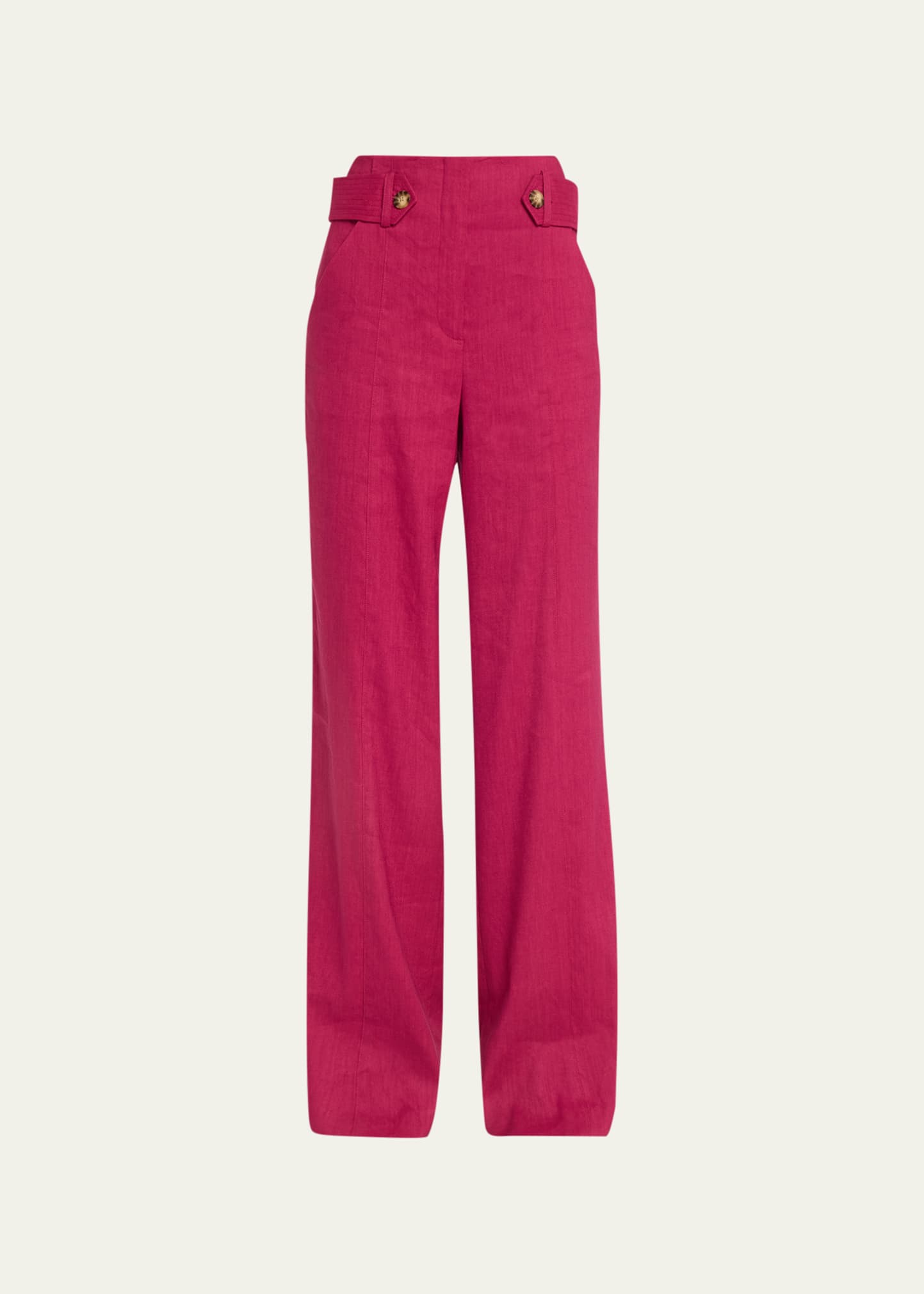 Veronica Beard Sunny Hose Mit Weitem Bein Aus Twill Aus Einer Leinenmischung In Wildberry