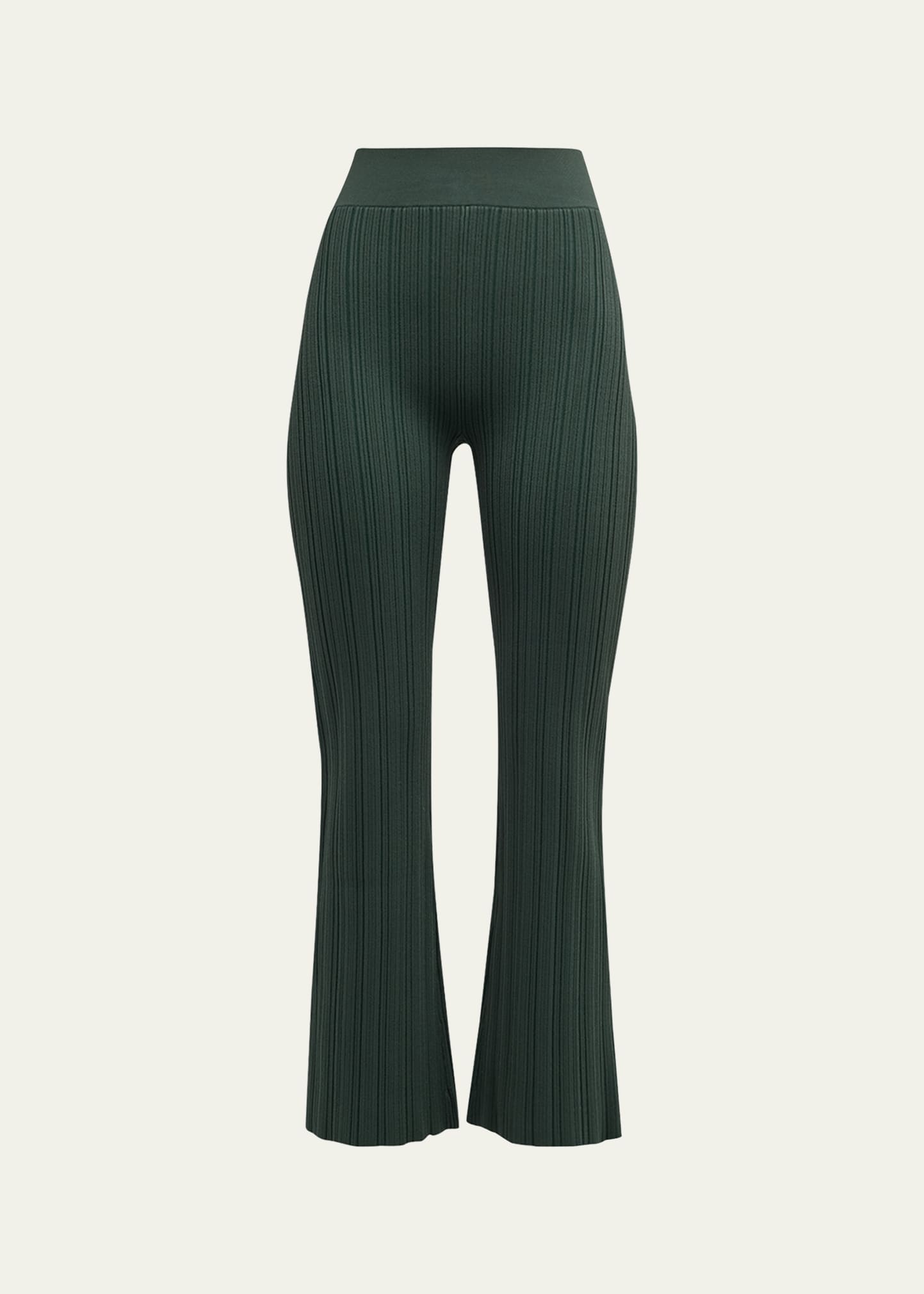 Shop Veronica Beard Massaro Pull-on Flare Pants In Forest Green