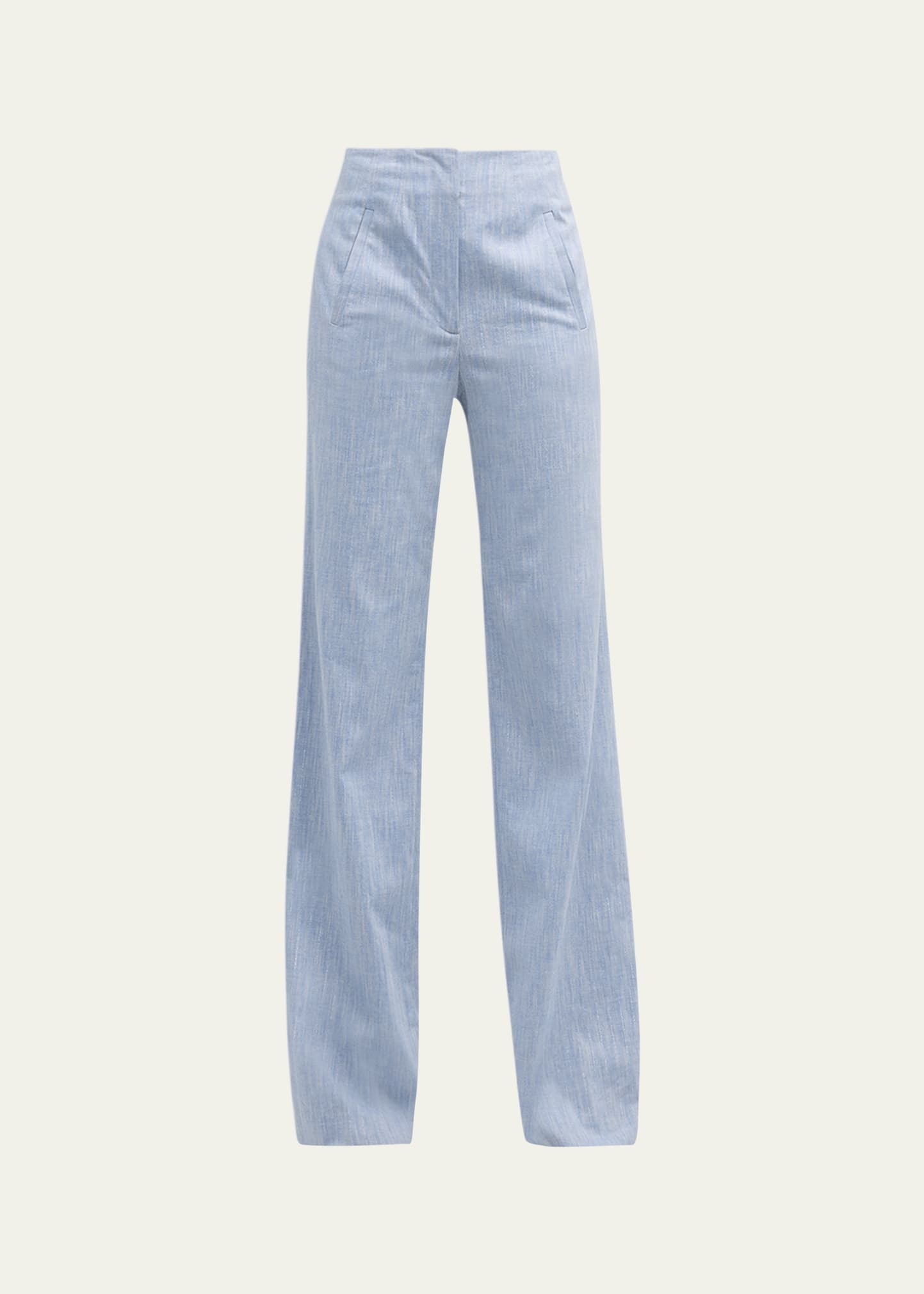 Shop Veronica Beard Jude High-rise Tailored Pants In Blue Oasis