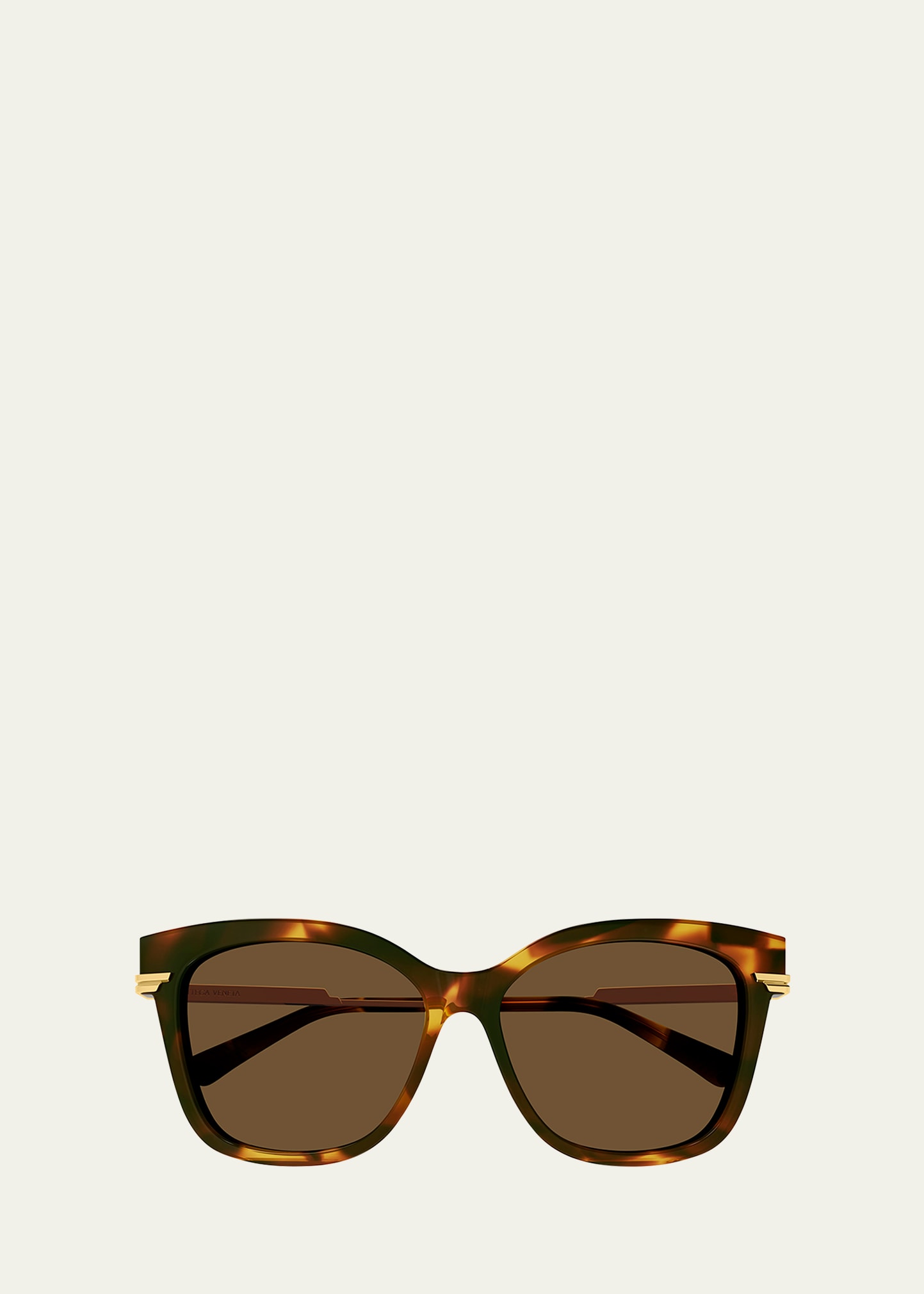 Shop Bottega Veneta Engraved Logo Acetate & Metal Cat-eye Sunglasses In Avana