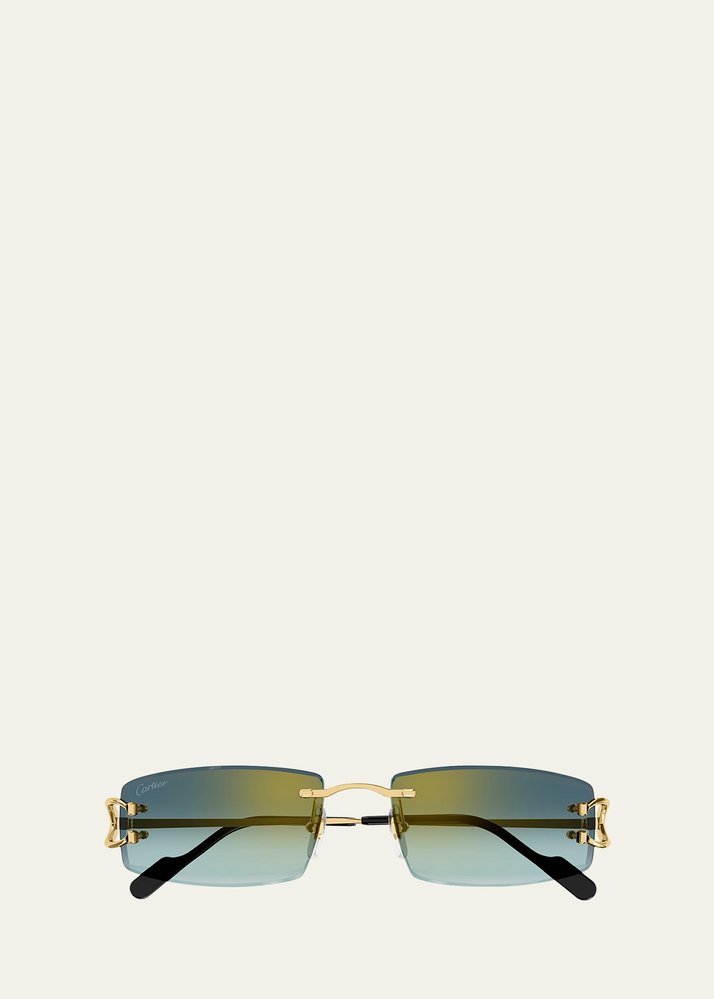 Men's CT0465S Rimless Metal Rectangle Sunglasses