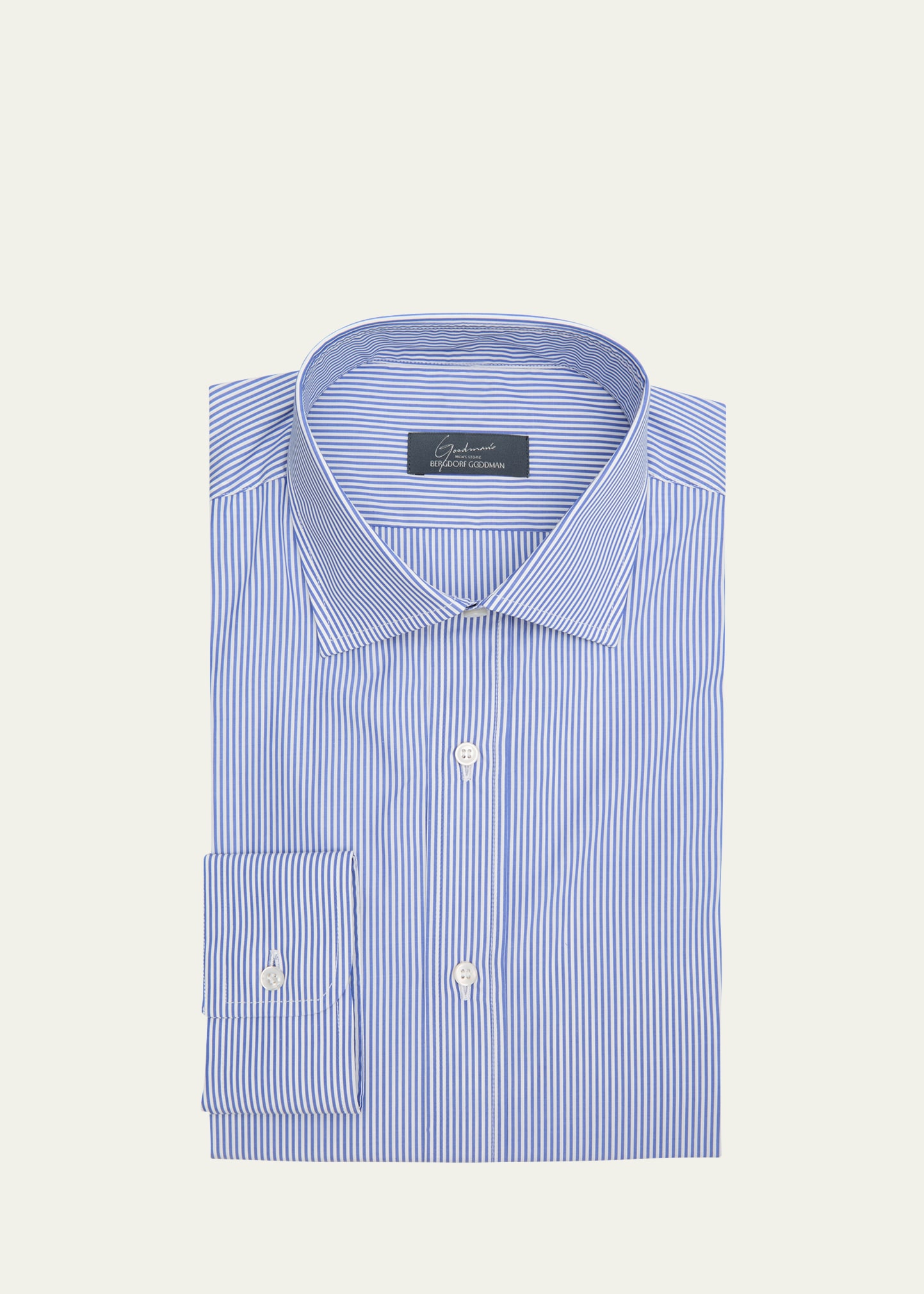 Men's Cotton Bengal Stripe-Print Dress Shirt