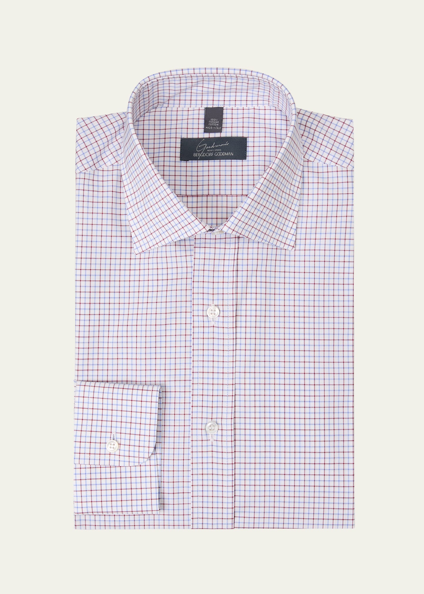 Men's Cotton Graph Check-Print Dress Shirt