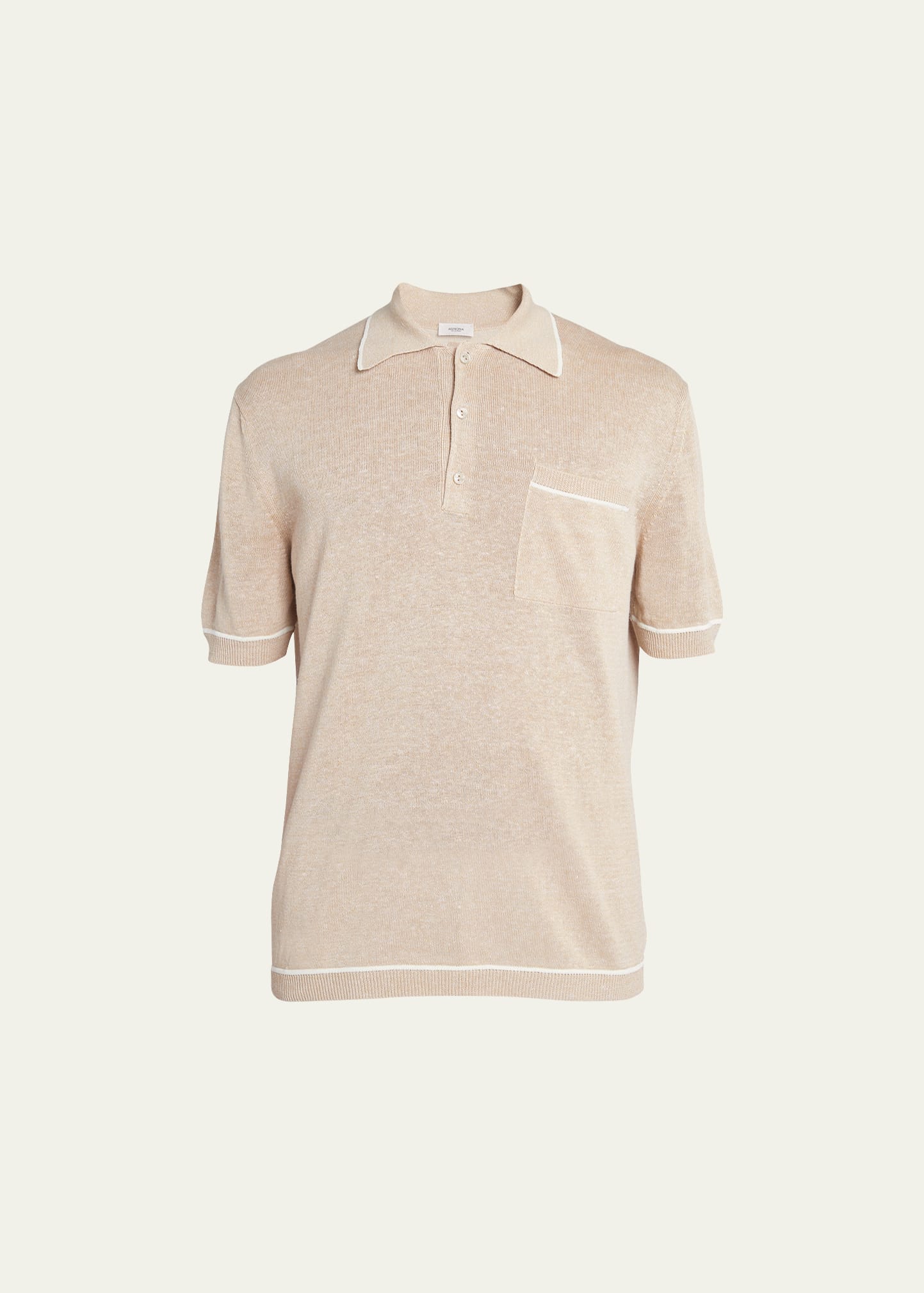 Agnona Men's Linen-silk Jersey Polo Shirt In Cinnamon