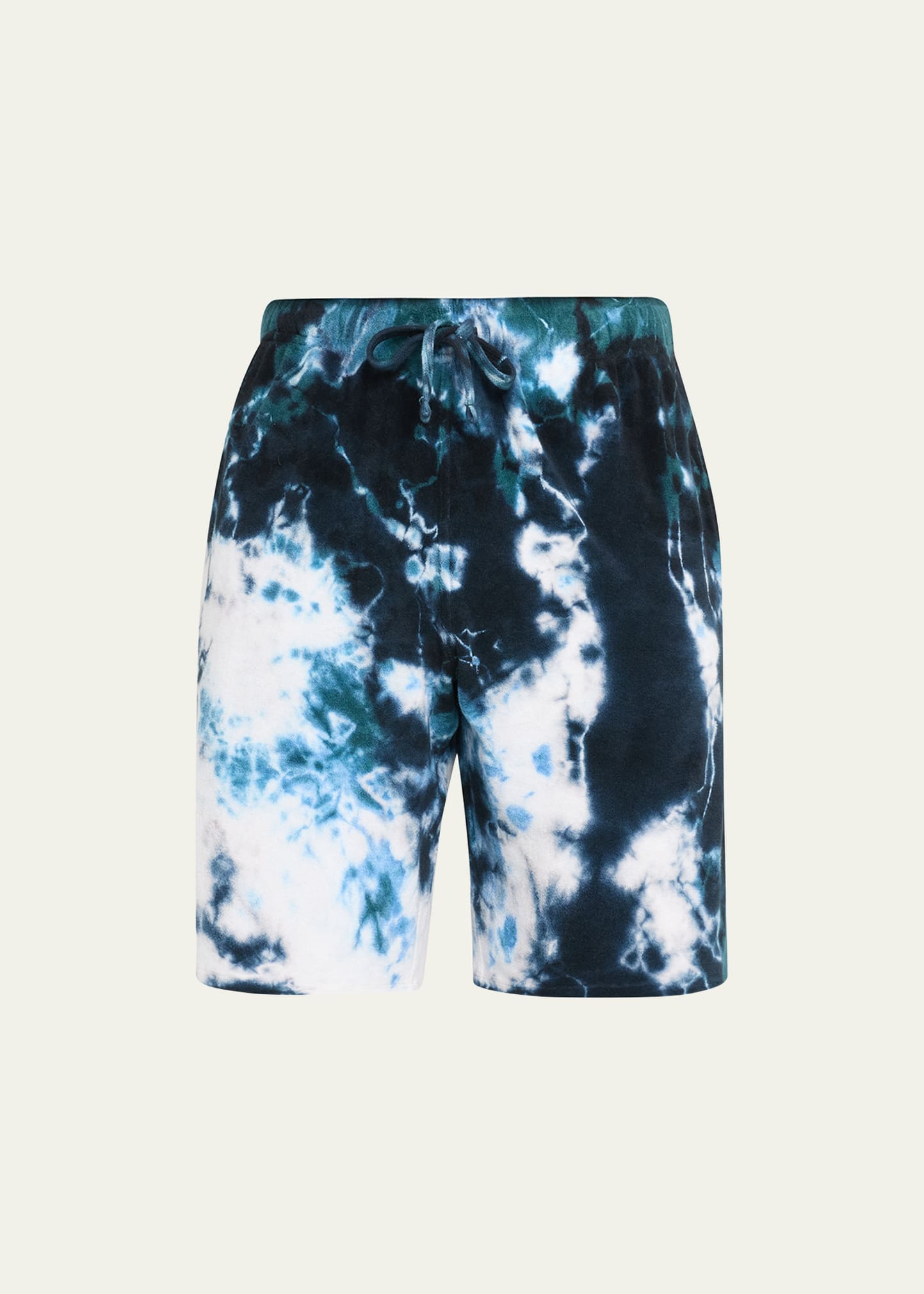 Shop Vilebrequin Men's Terrycloth Ocean Tie-dye Bermuda Shorts In Emeraude
