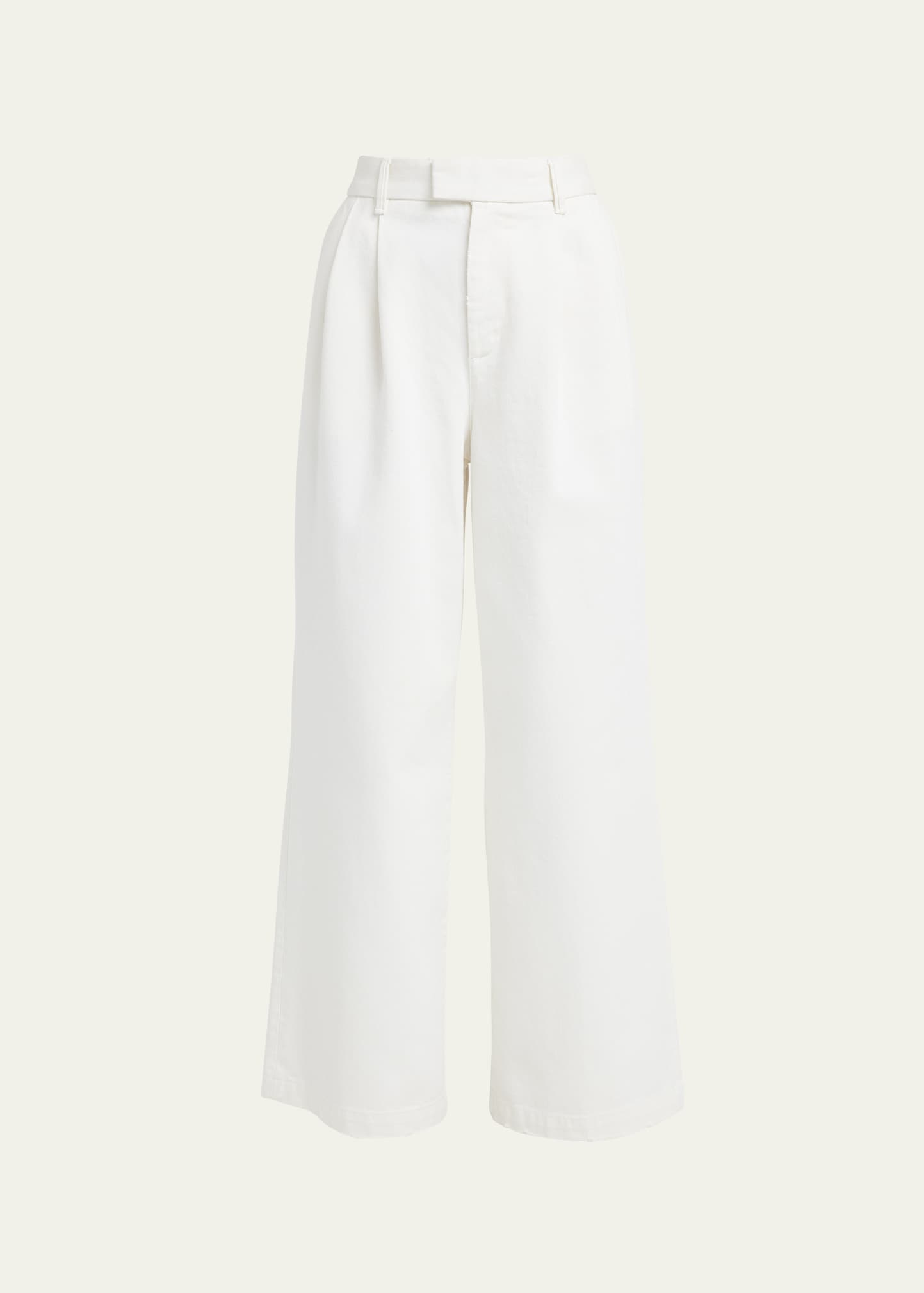 Armarium Giorgia Wide Leg Denim Pants In White